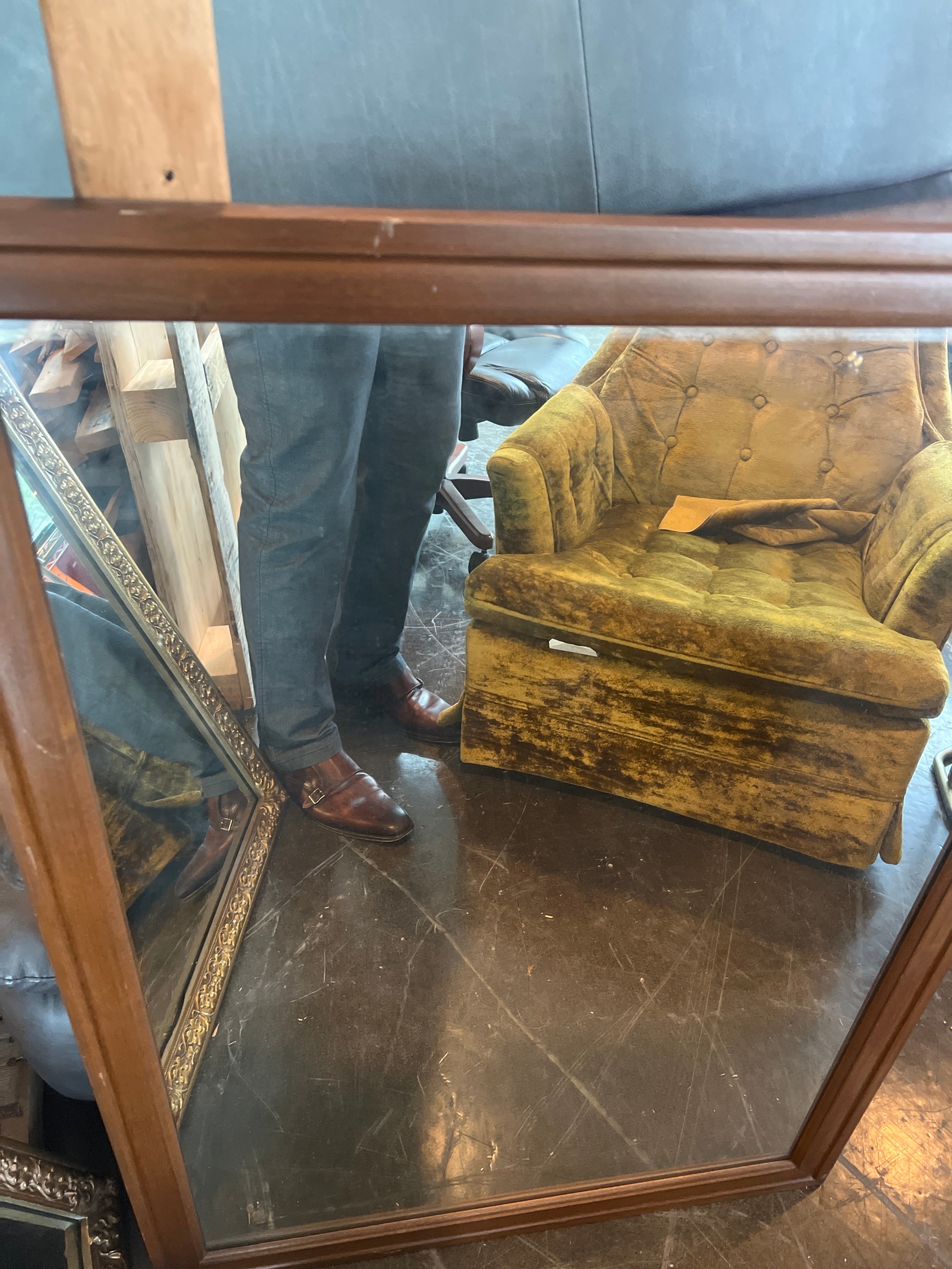 Wood frame mirror