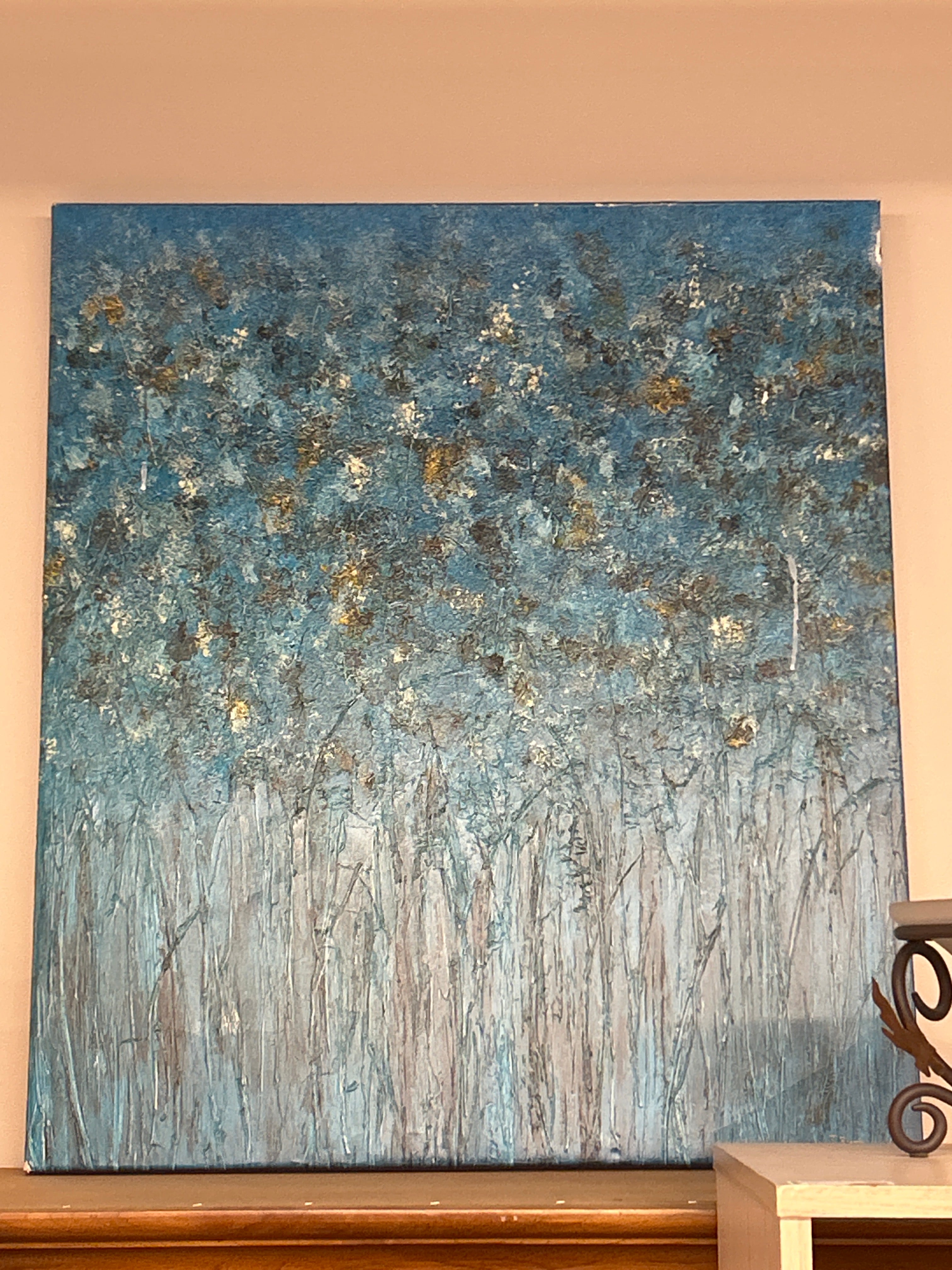 Abstract flowers on canvas