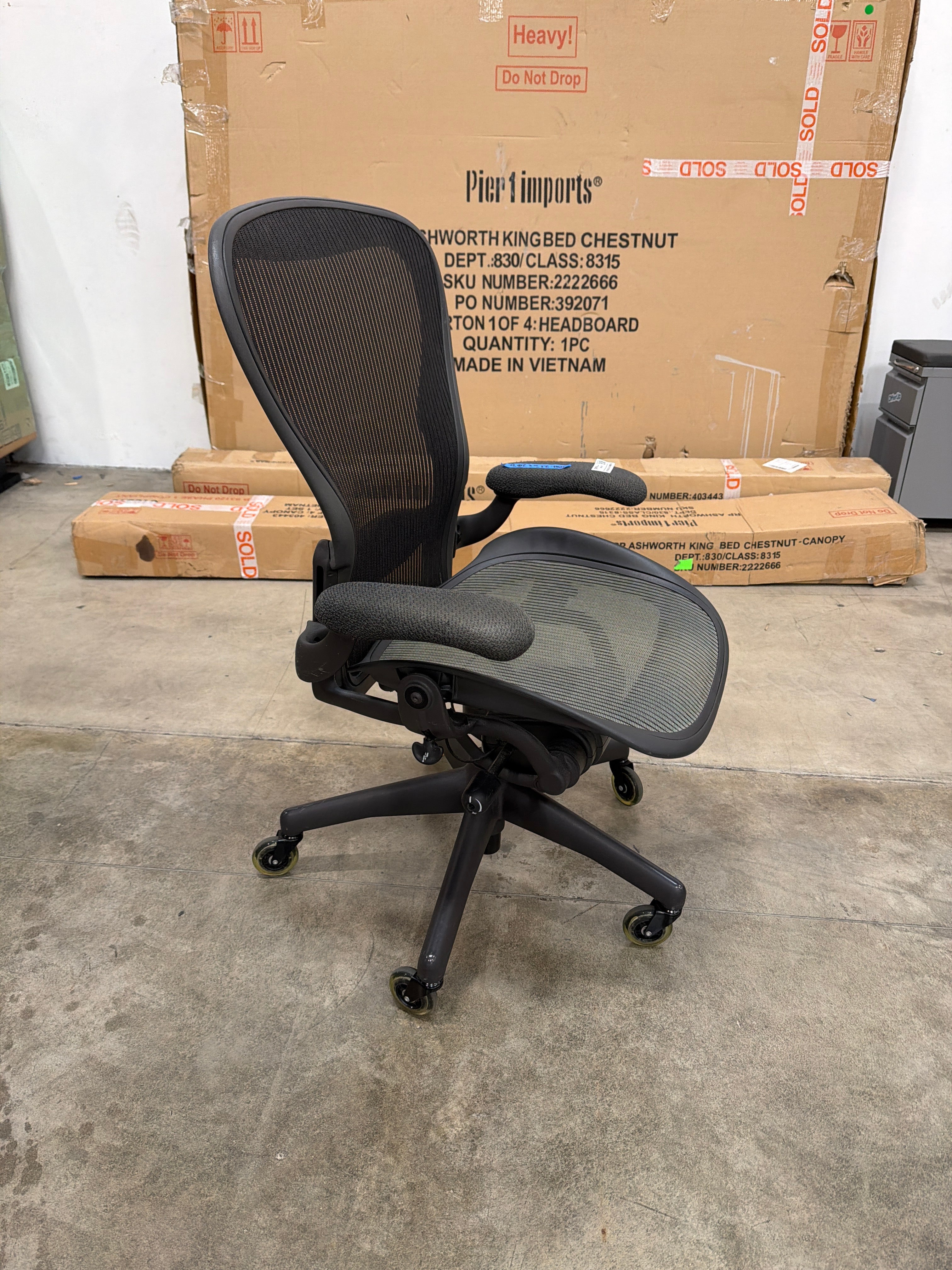 Black Mesh Ergonomic Herman Miller C2 Office Chair with Adjustable Arms