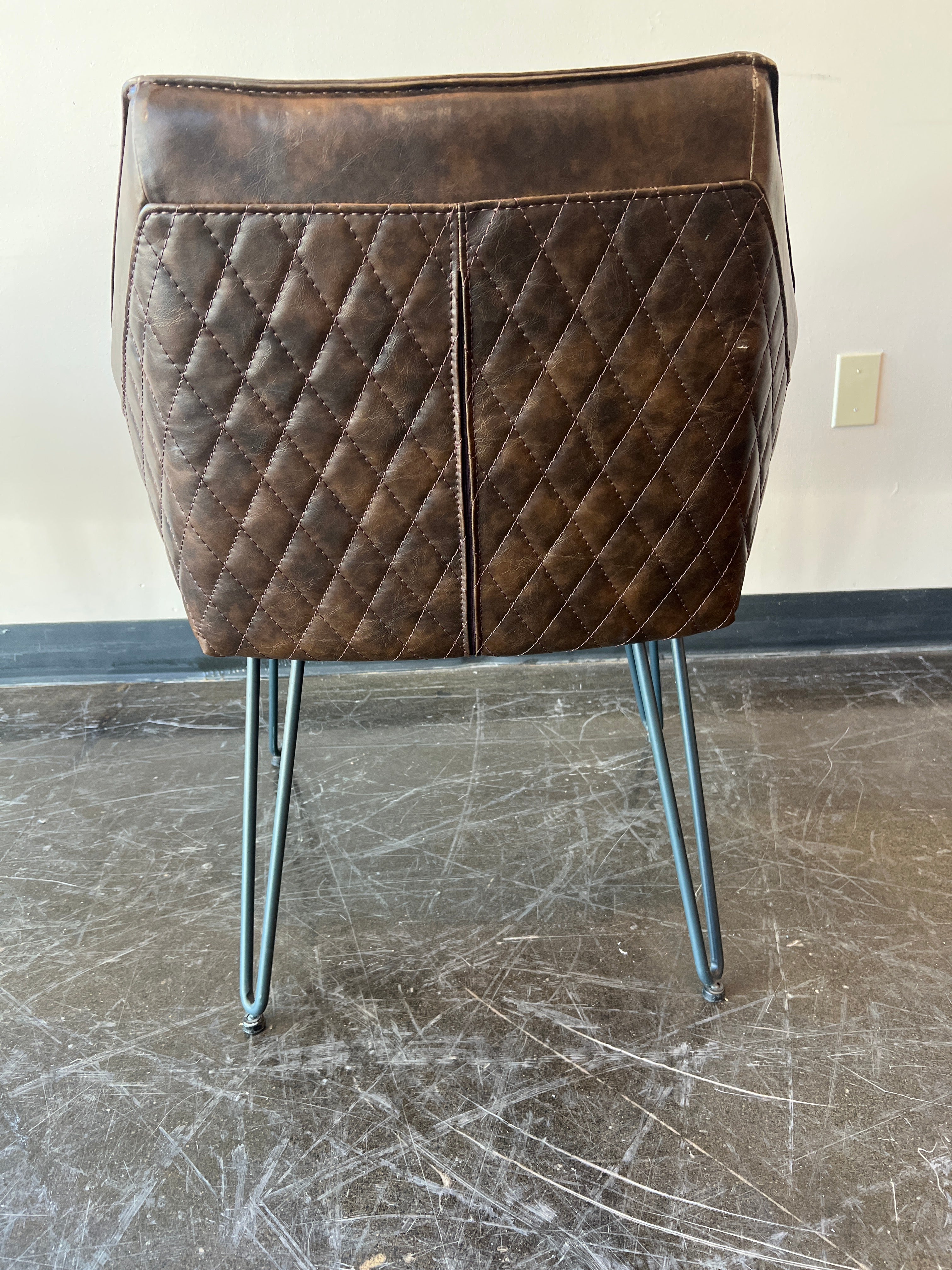 Rustic Brown Leather Accent Chair