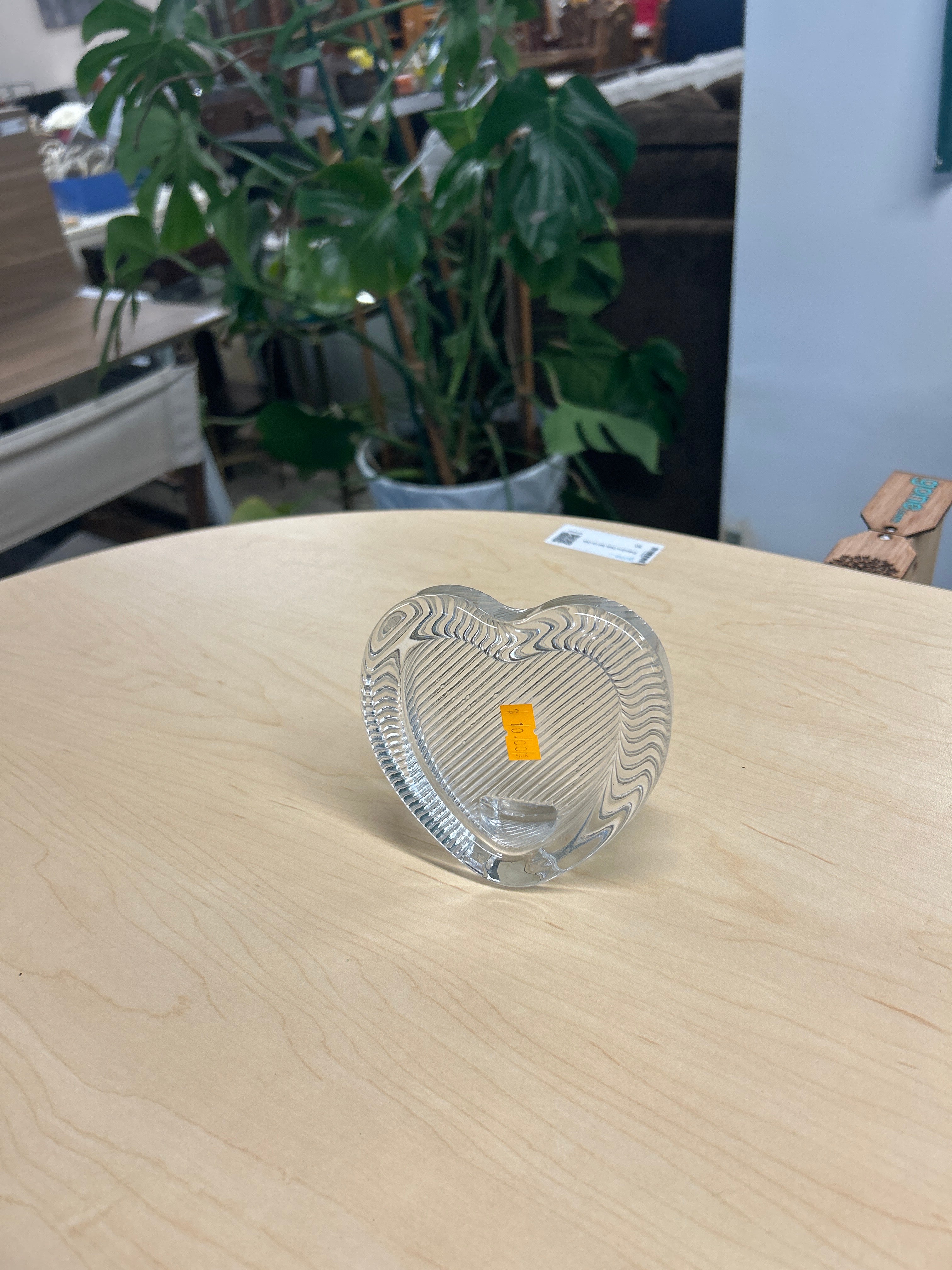 Glass Heart Paperweight / Picture-frame