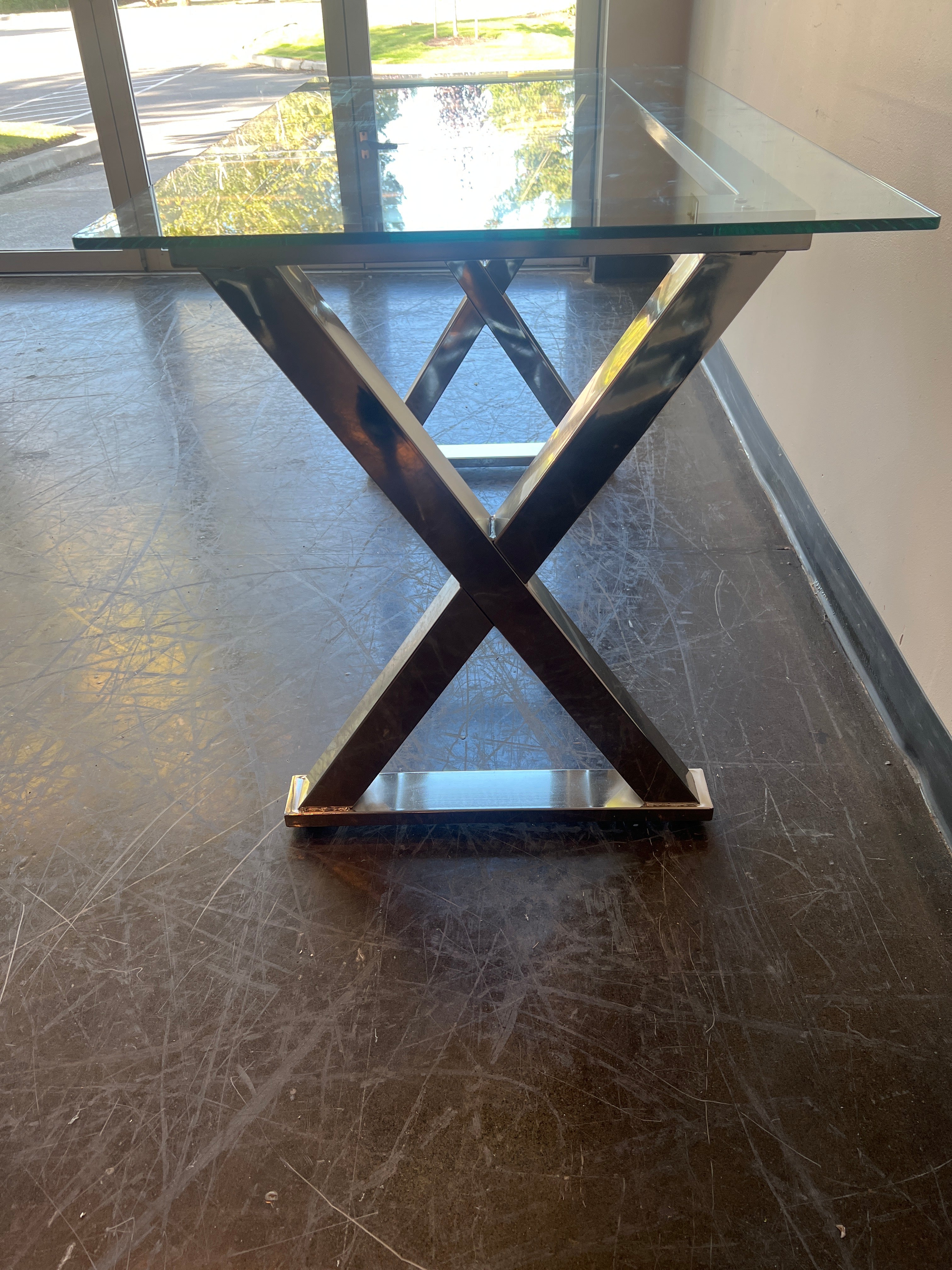 Chrome Glass Top Table