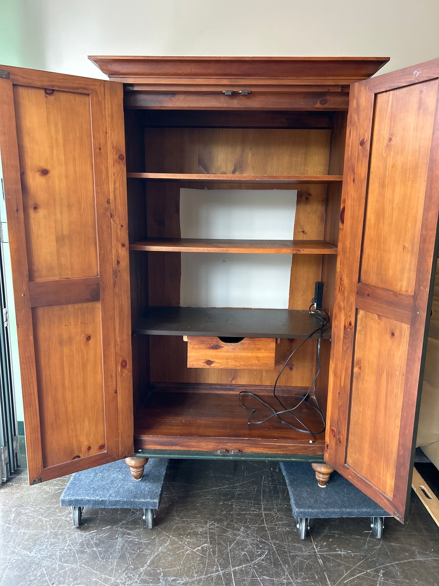 Red and Green Media Cupboard
