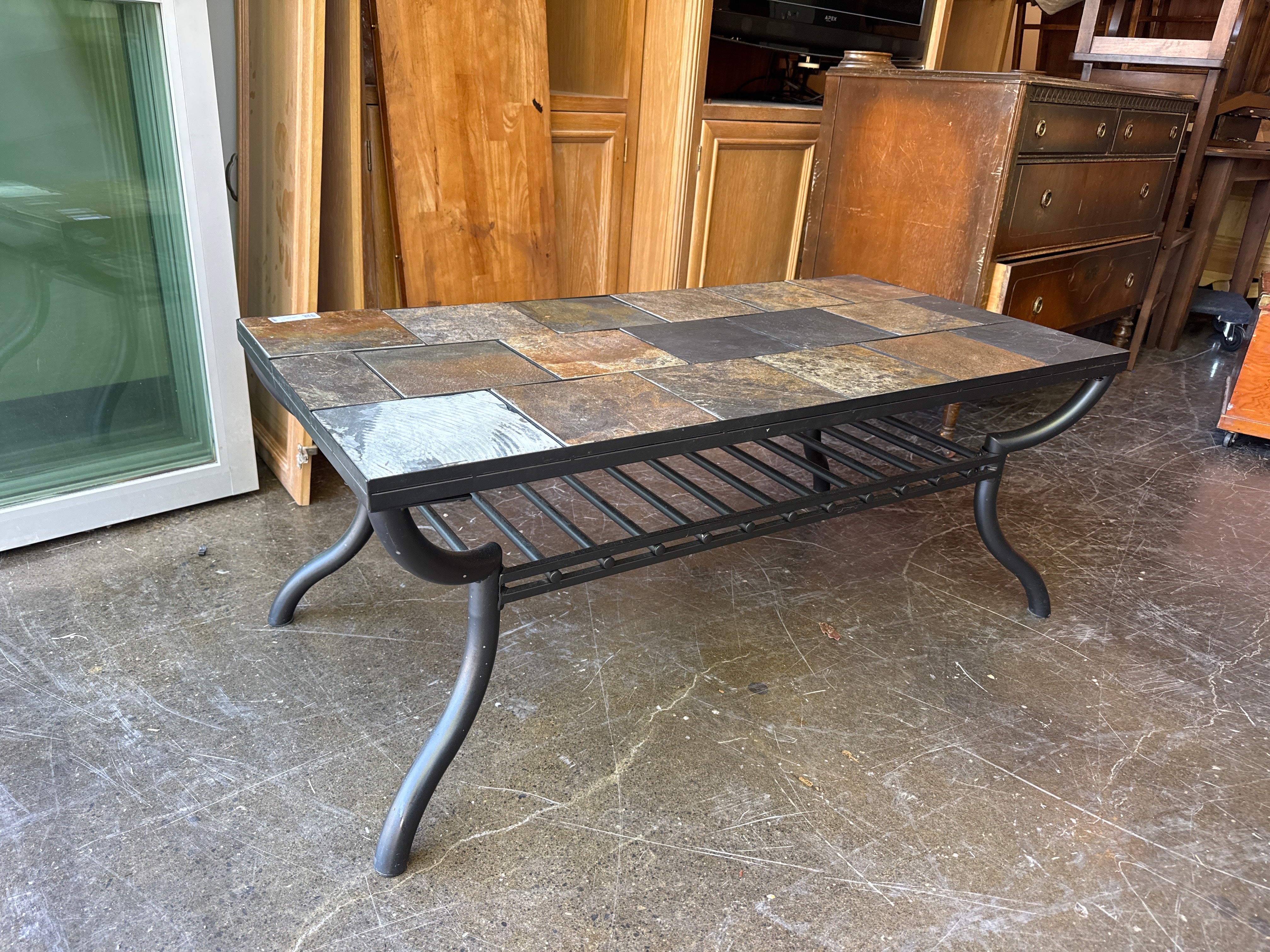 Stone Mosaic Outdoor Coffee Table (1 Tile Broken)