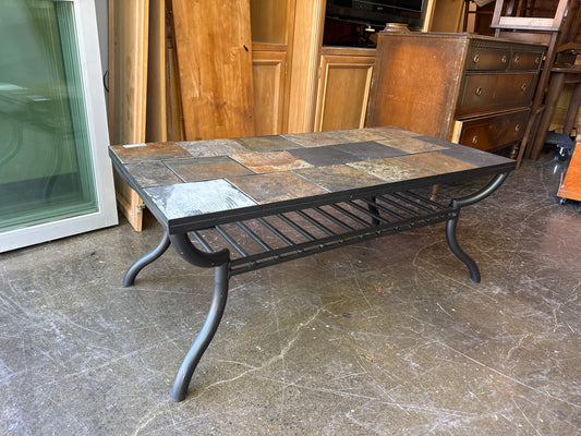 Stone Mosaic Outdoor Coffee Table (1 Tile Broken)