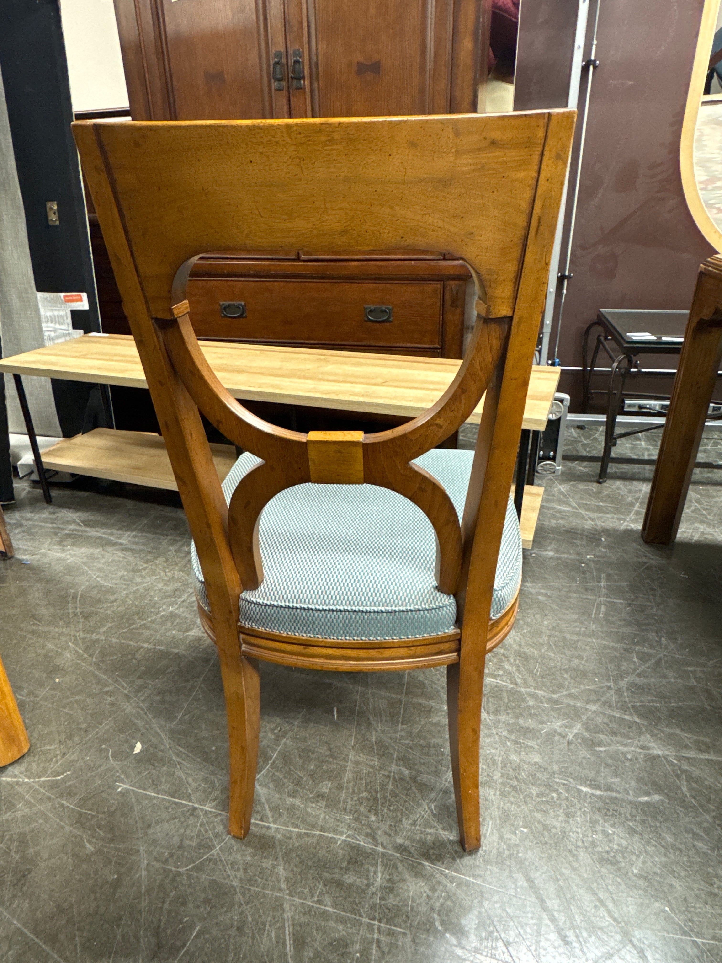 Drexel Heritage Side Chair – Carved Wood Back & Upholstered Seat