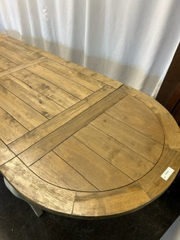 World Market Farm Table Wood / White with Bench