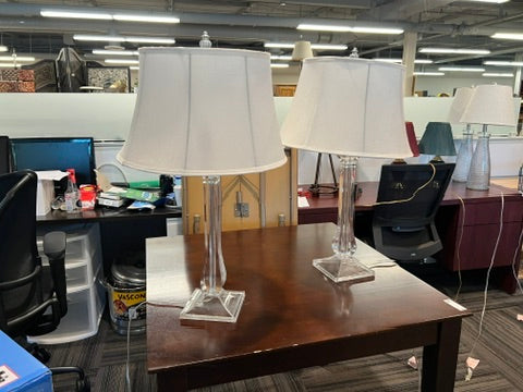 Acrylic Lamp with White Shade