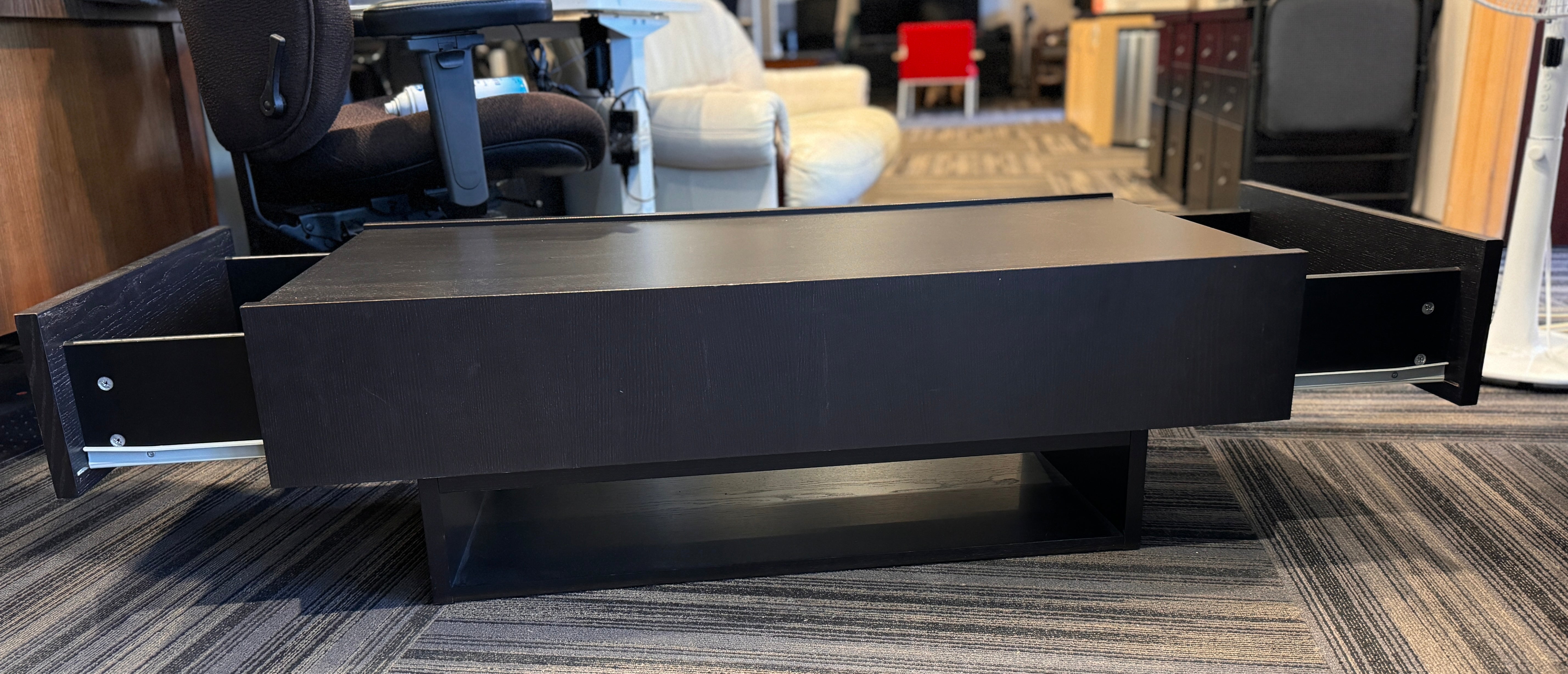 Black 2 Tier Modern Coffee Table