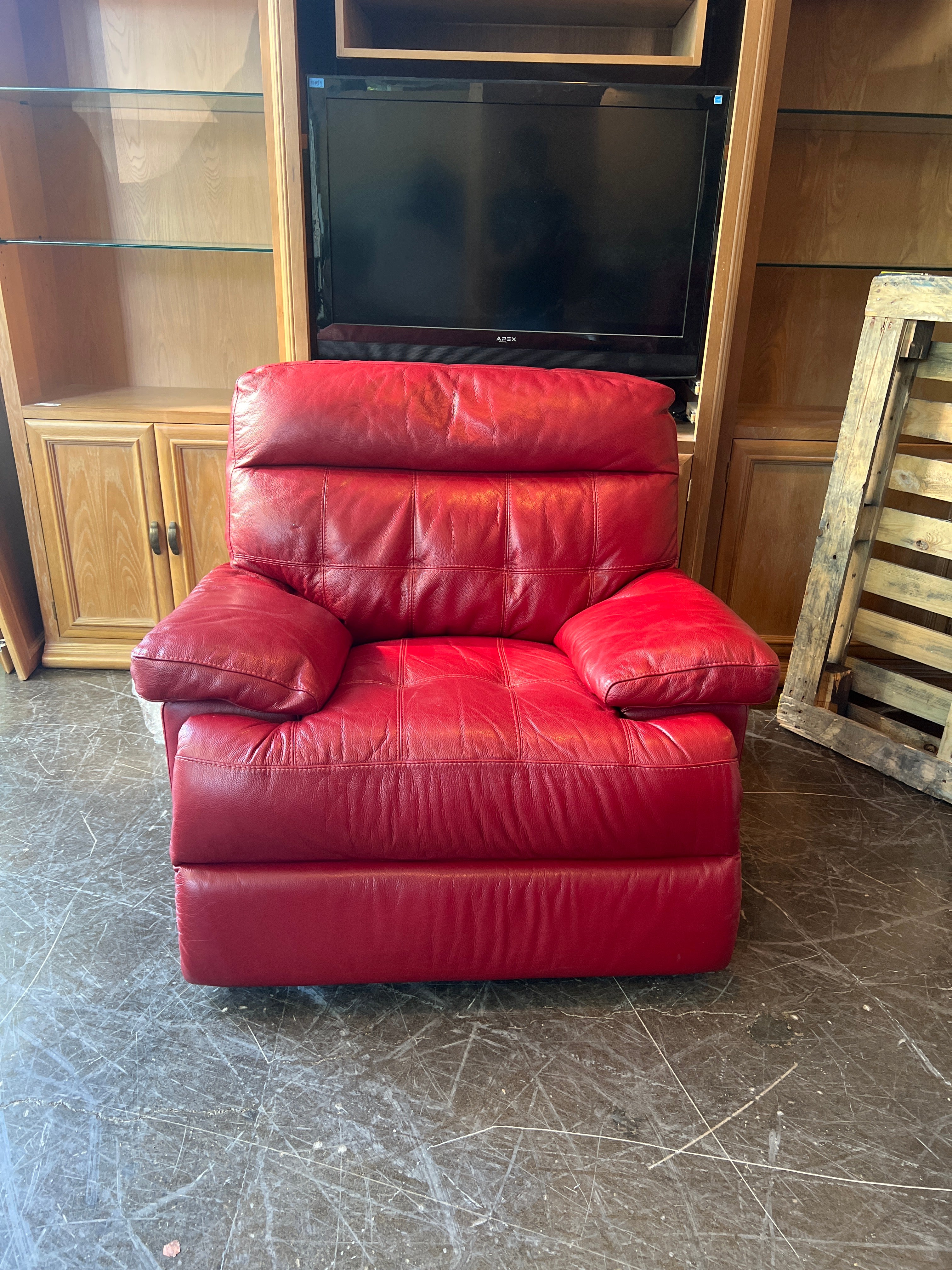 Red Leather Reclining Chair