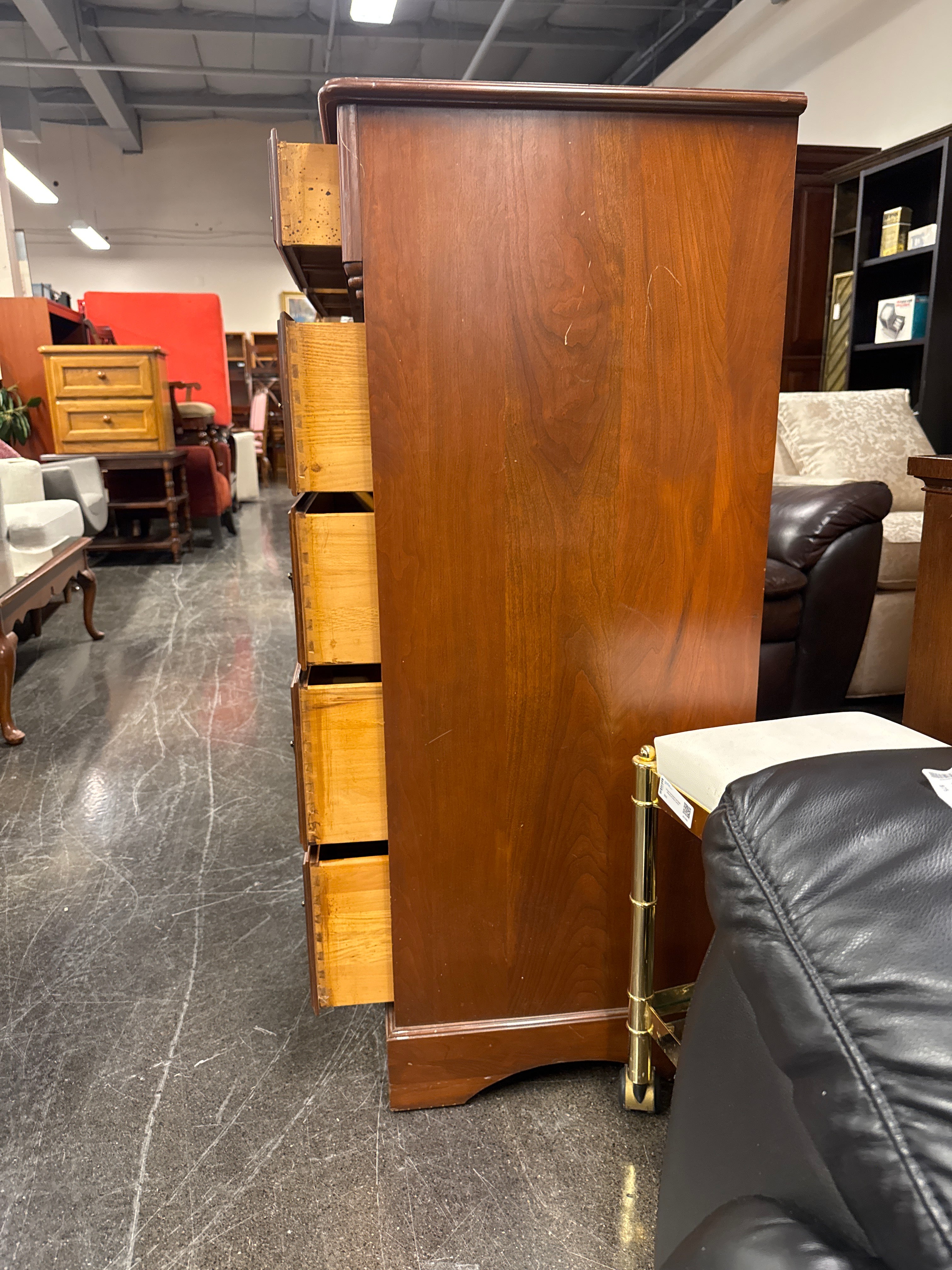Six Drawer Tall Dresser with Metal Hardwear