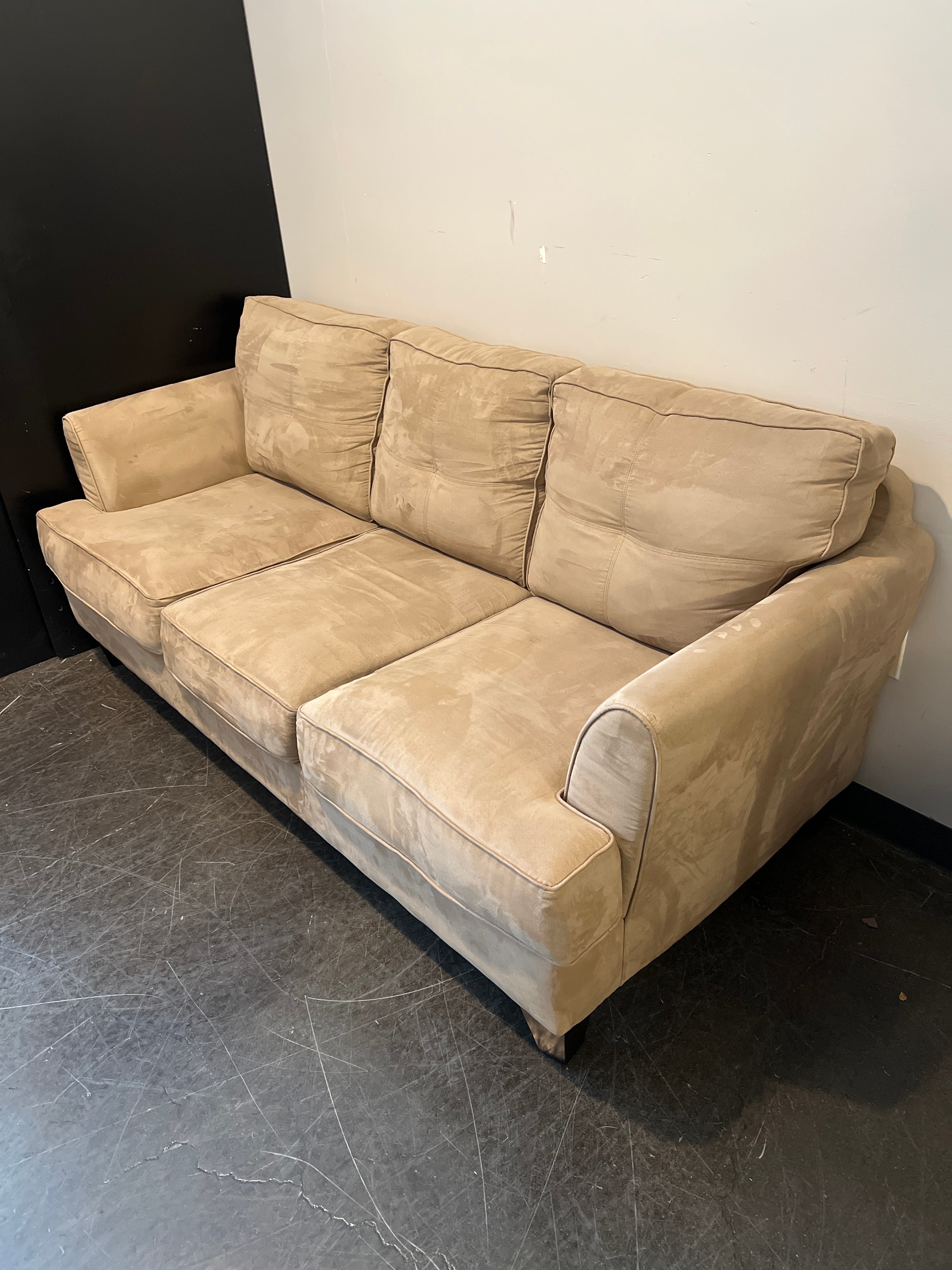Cozy Brown Microfiber Sofa
