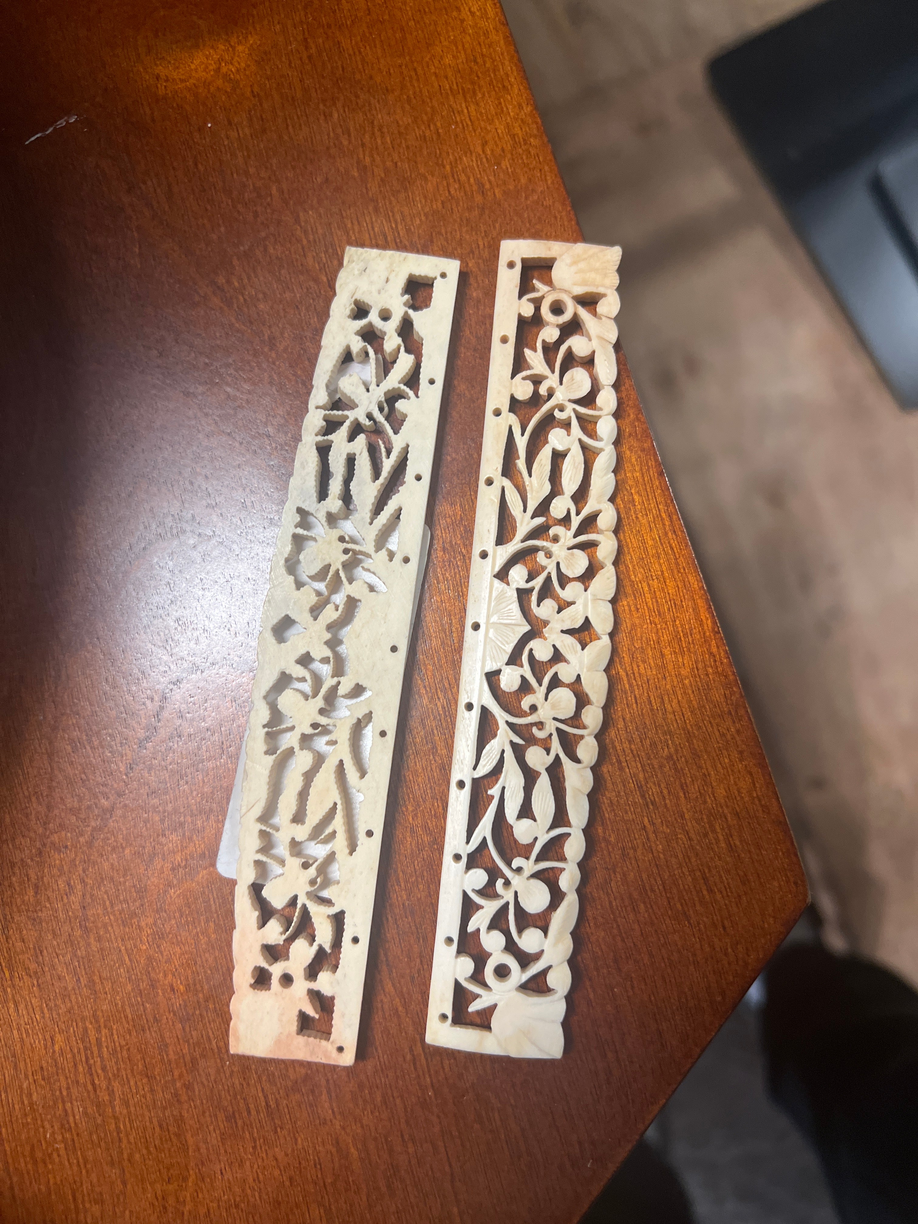 Hand Carved Bone Purse Handles