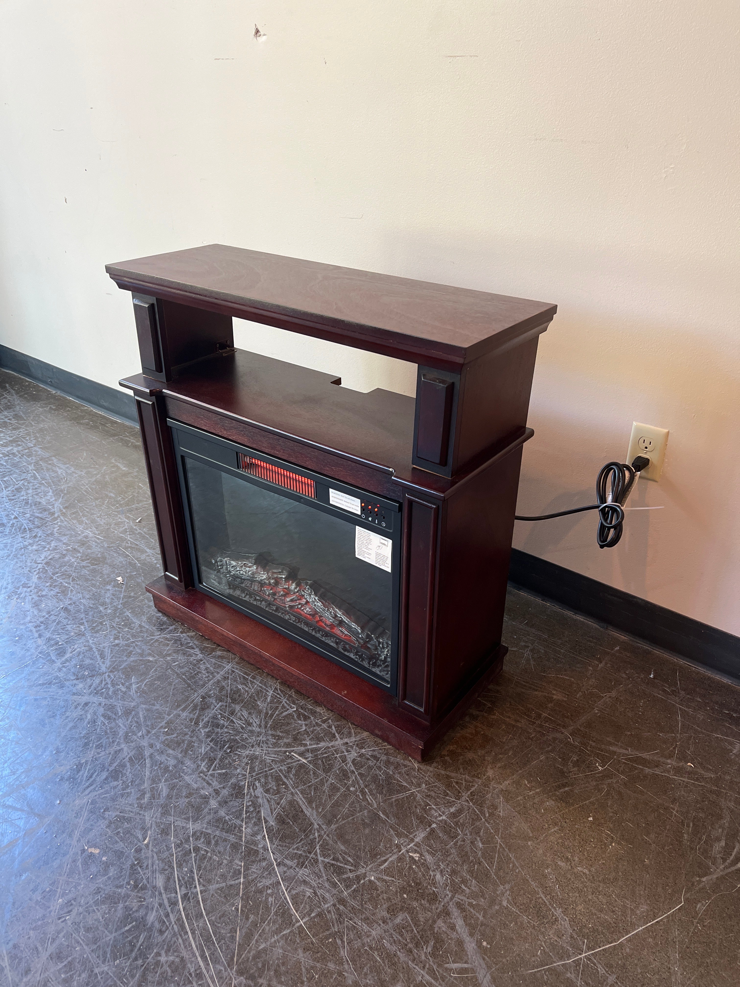 Dark Wood Electric Fireplace Mantel