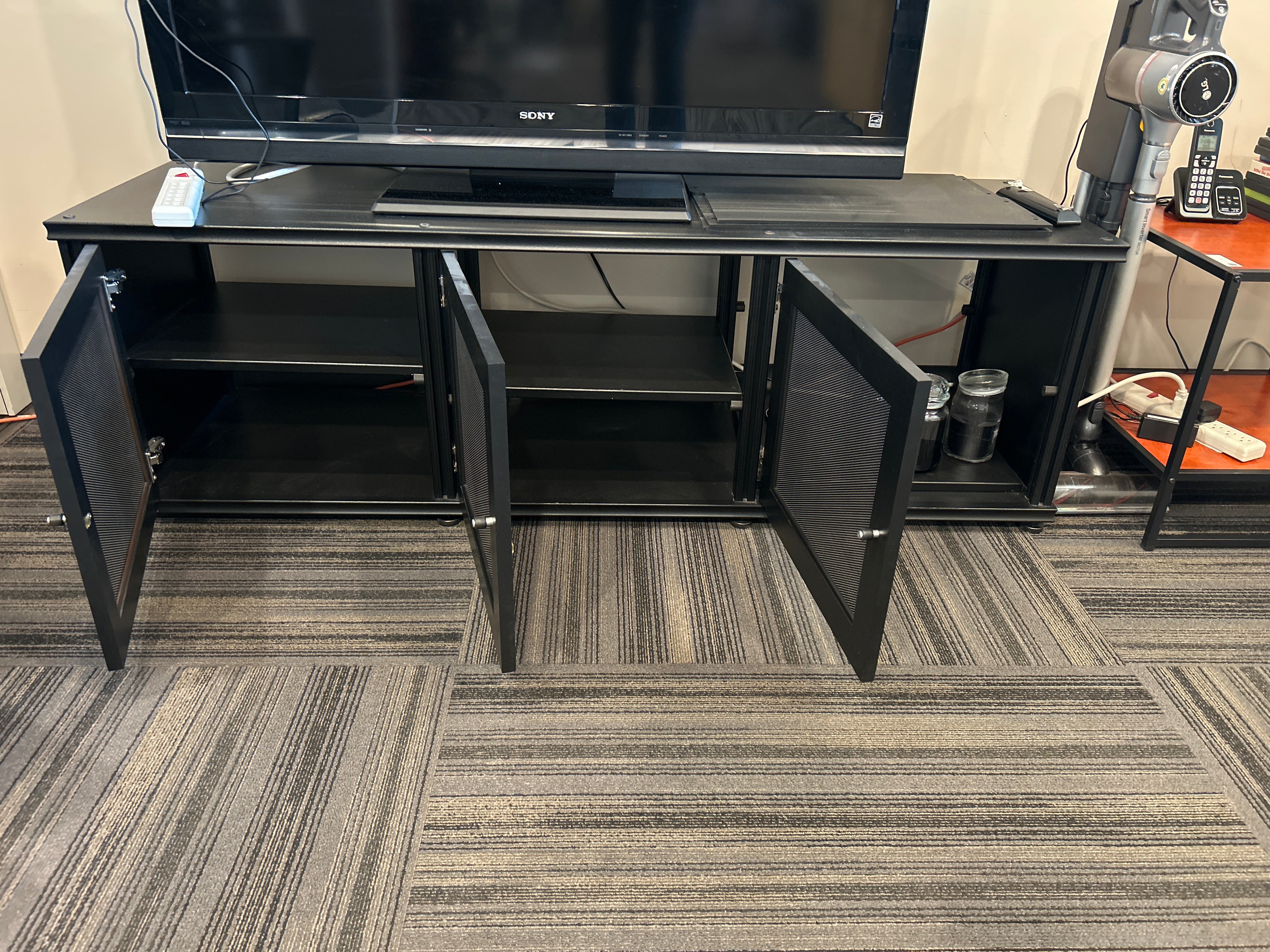Black Metal TV Stand