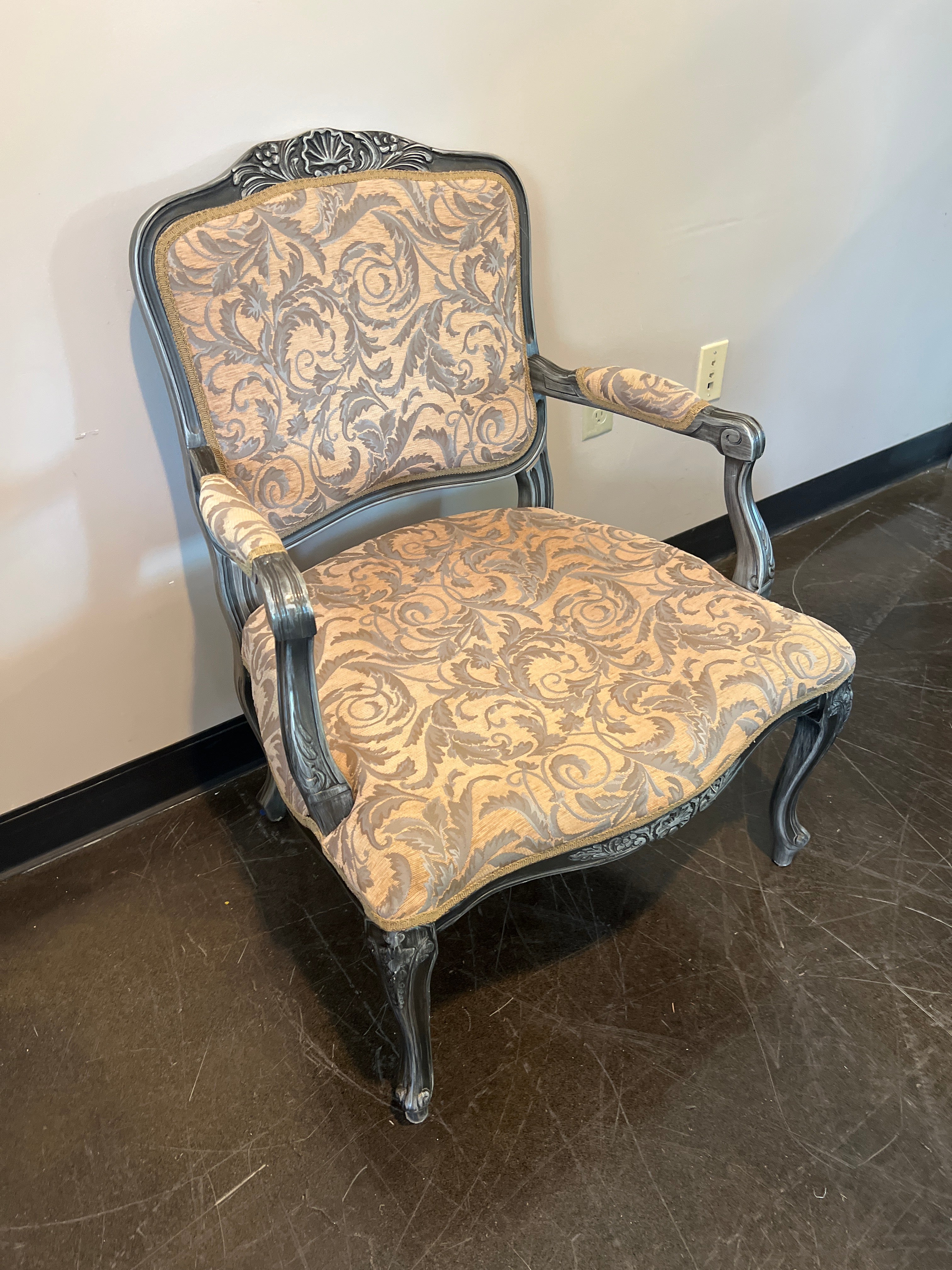 French Provincial Style Carved Accent Chair