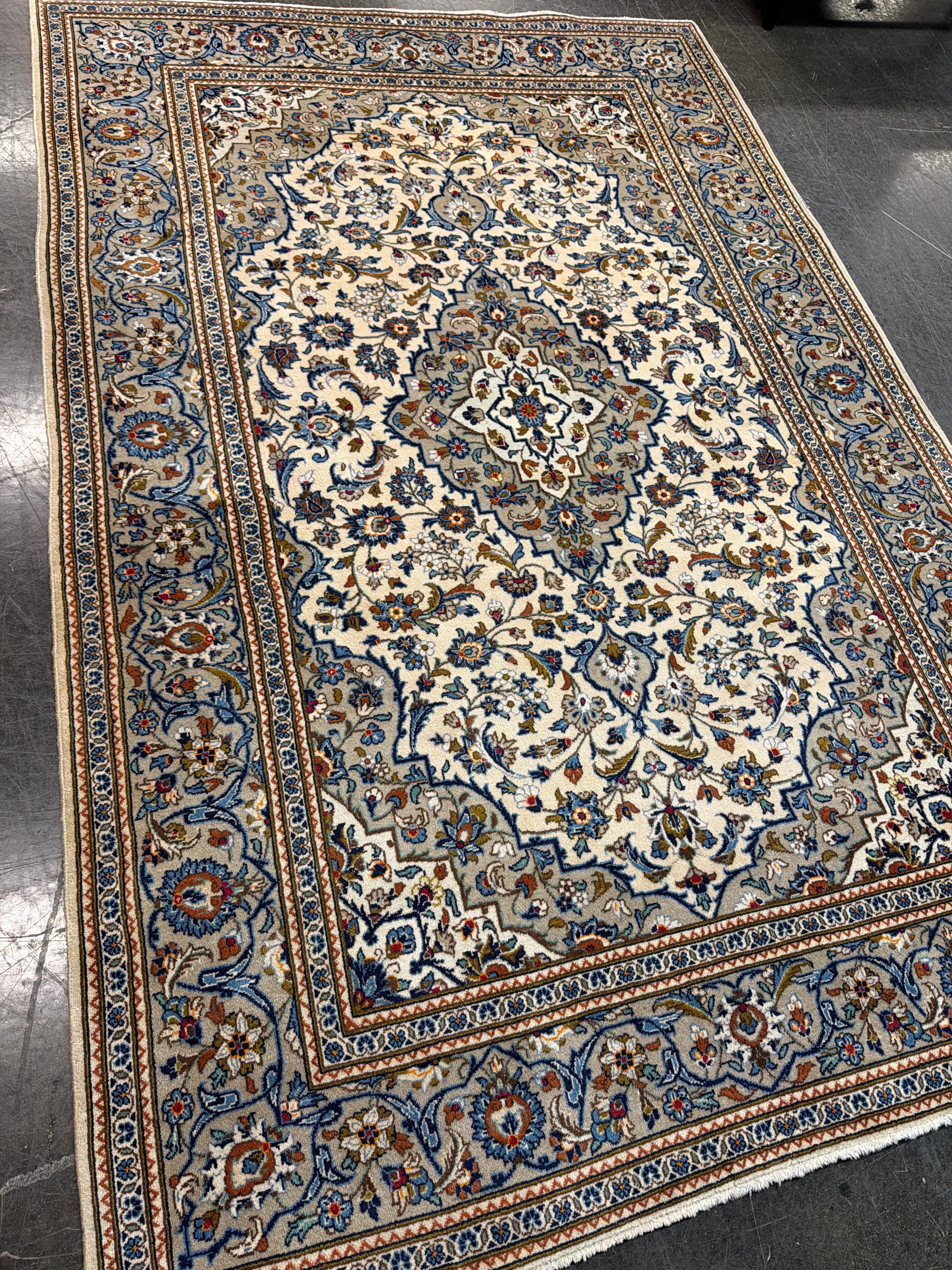 Hand-Knotted Persian Medallion Area Rug — 6'6" x 9'10"