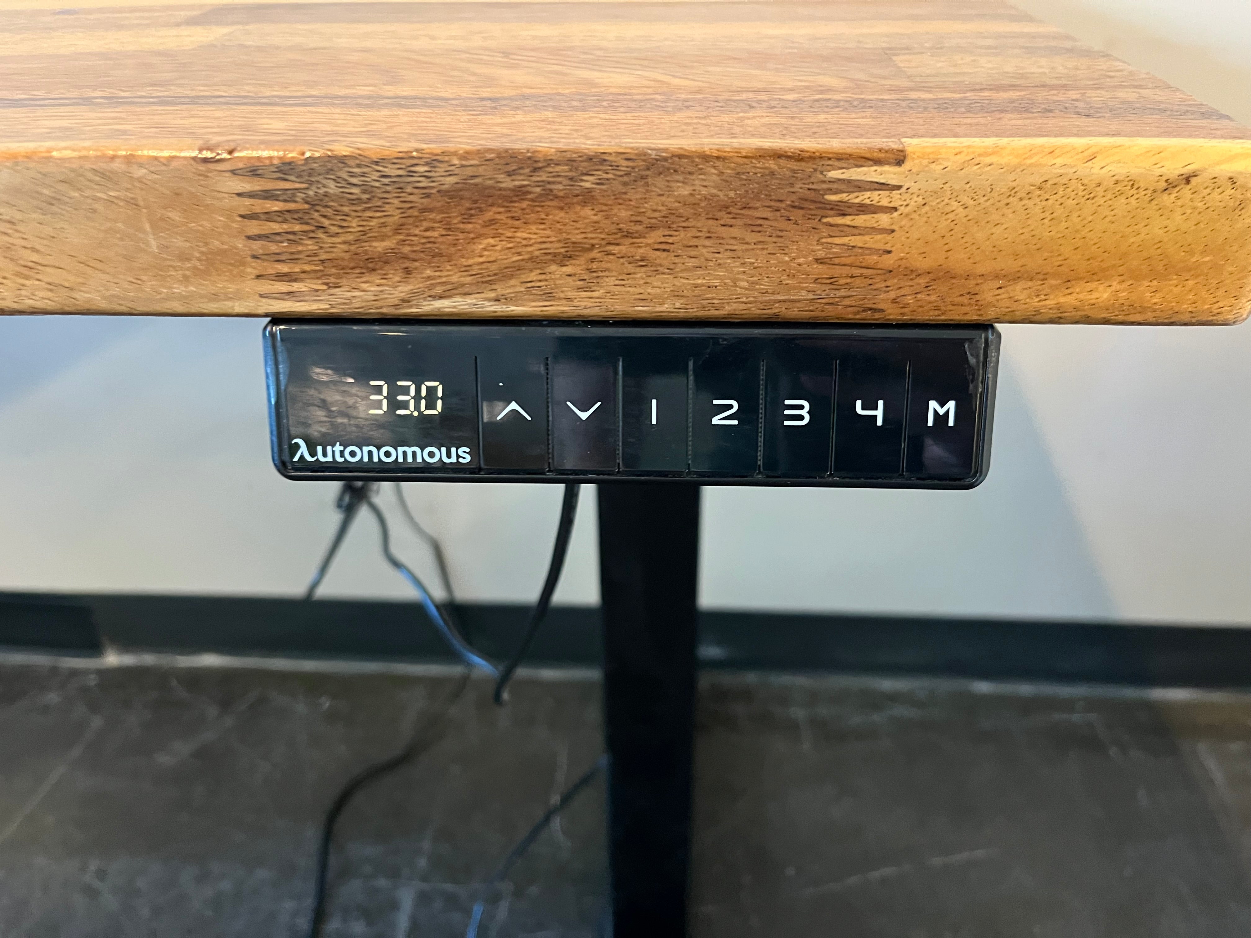 Autonomous Electric Adjustable Standing Desk with Butcher Block Style Top - 59” x 29.5” Workspace