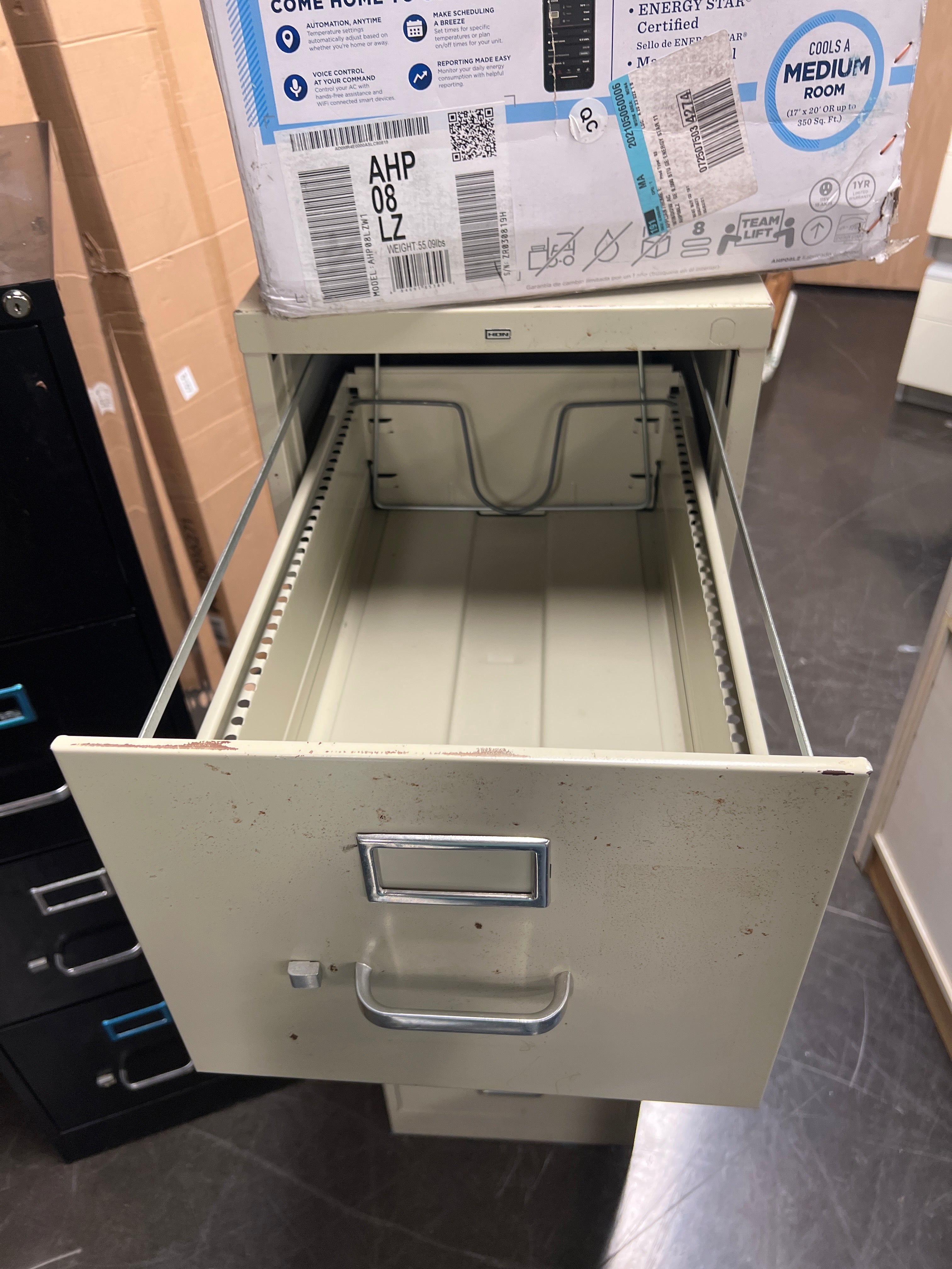 Four-Drawer Beige Metal Filing Cabinet