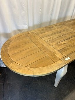 World Market Farm Table Wood / White with Bench