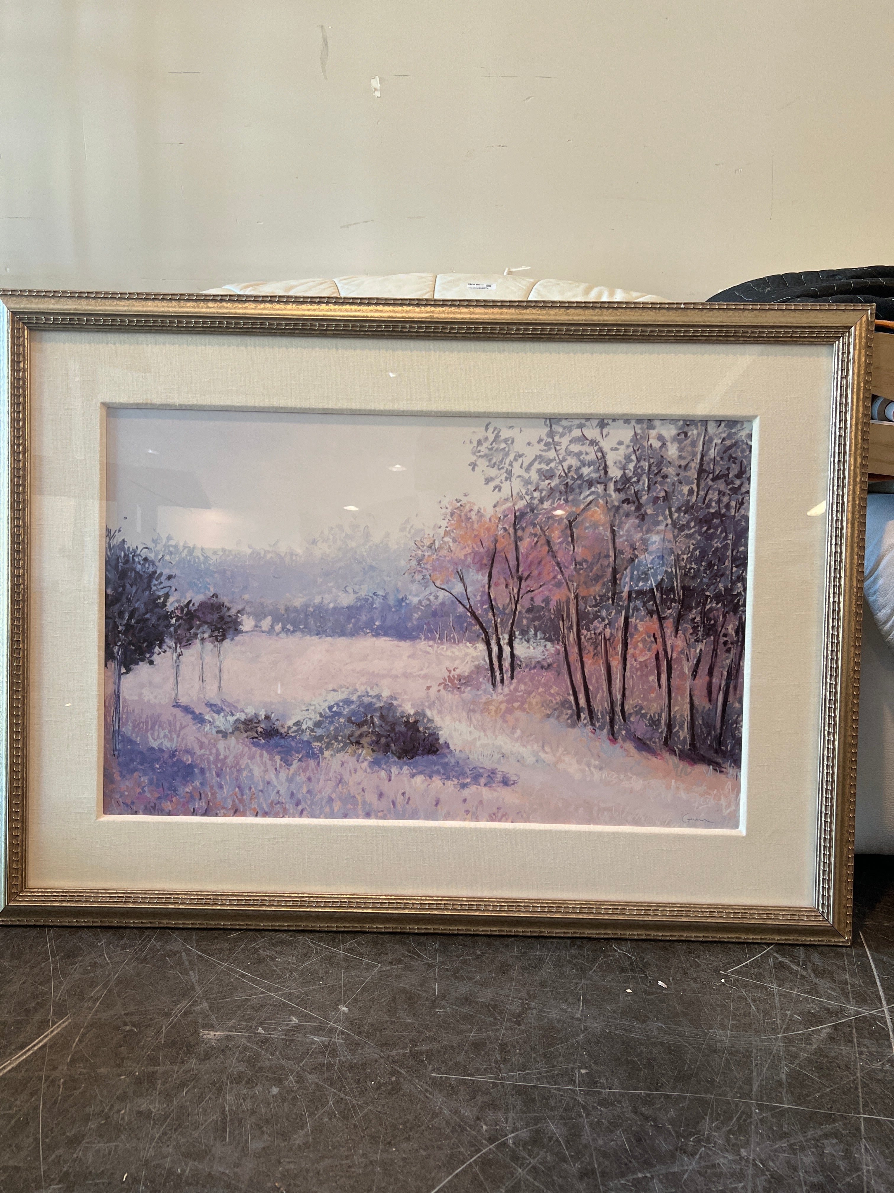 Ellen Gunn Signed Lithograph in Gilded Frame