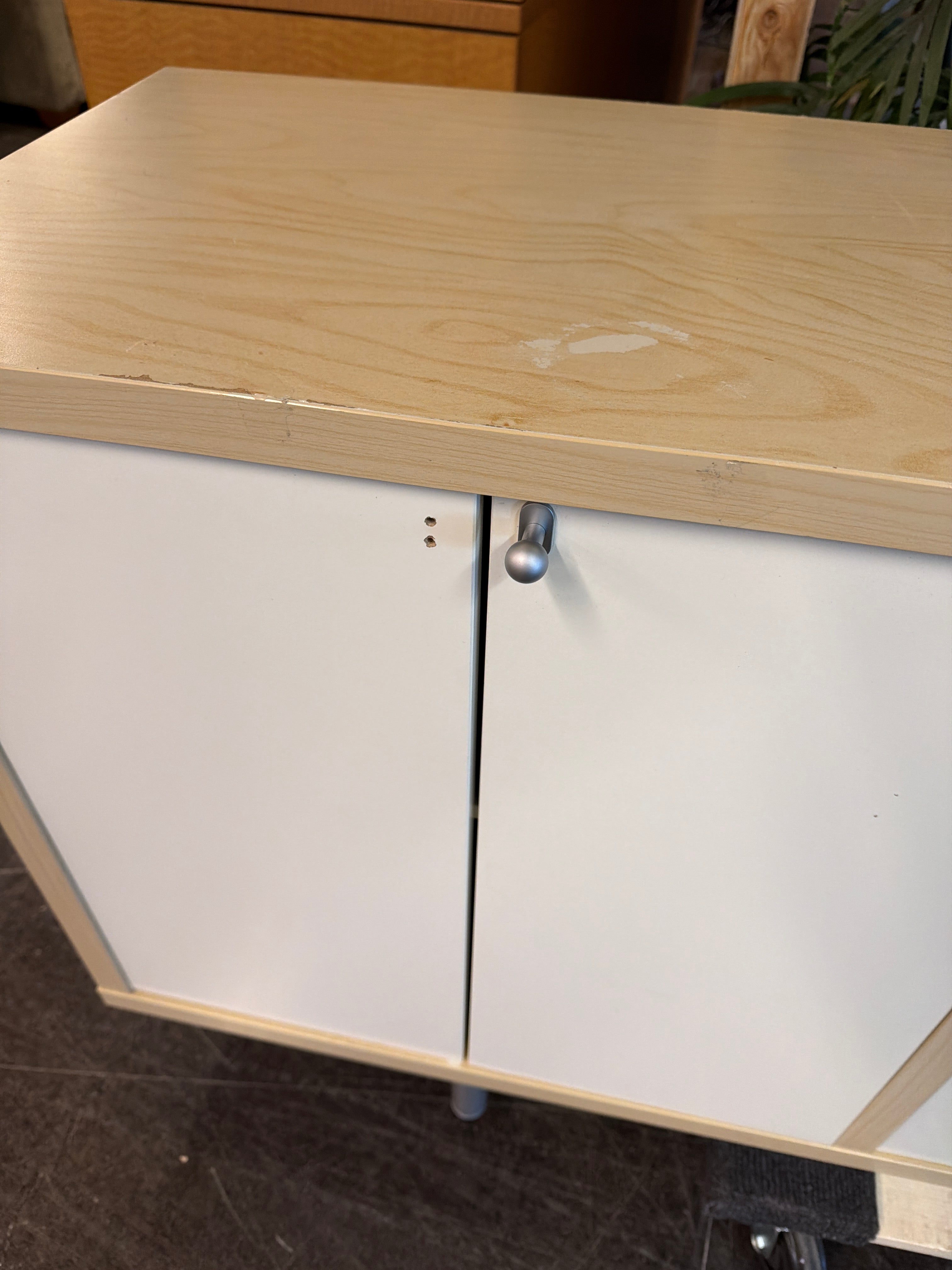 Light Wood and Cream Modern Storage Buffet