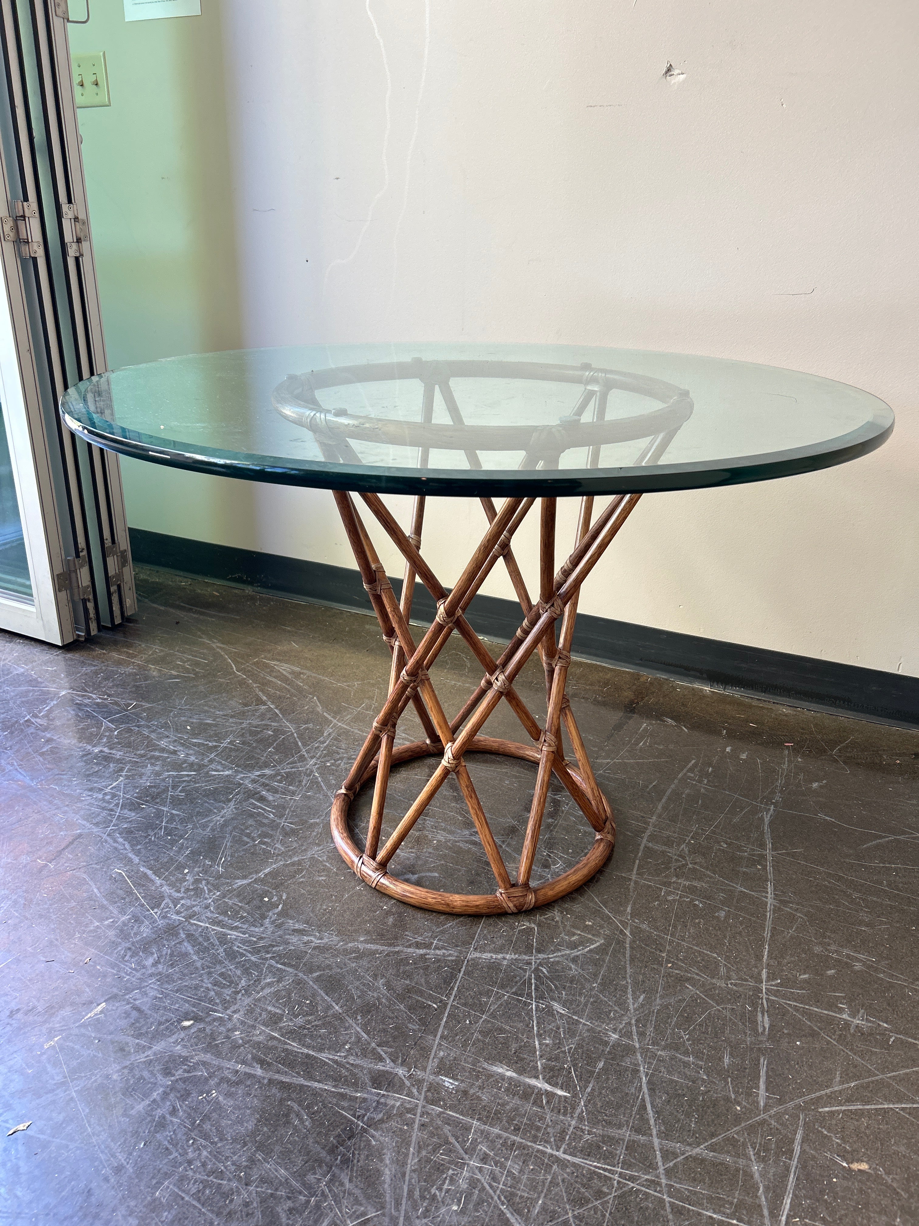 McGuire Glass Round Dining Table
