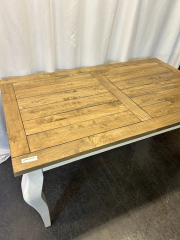 World Market Farm Table Wood / White with Bench