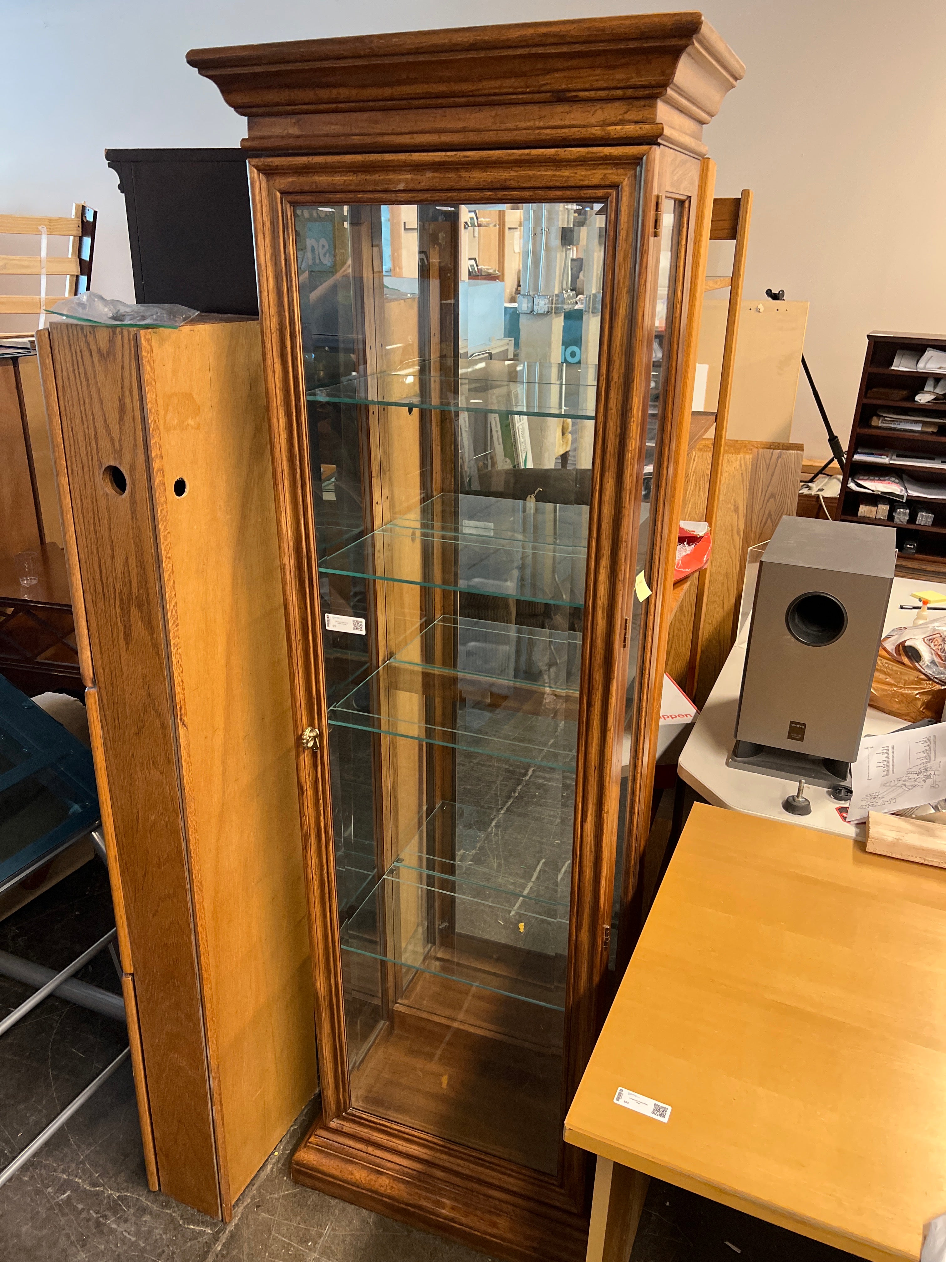 American Furniture Co. Wood and Glass Curio Display Cabinet