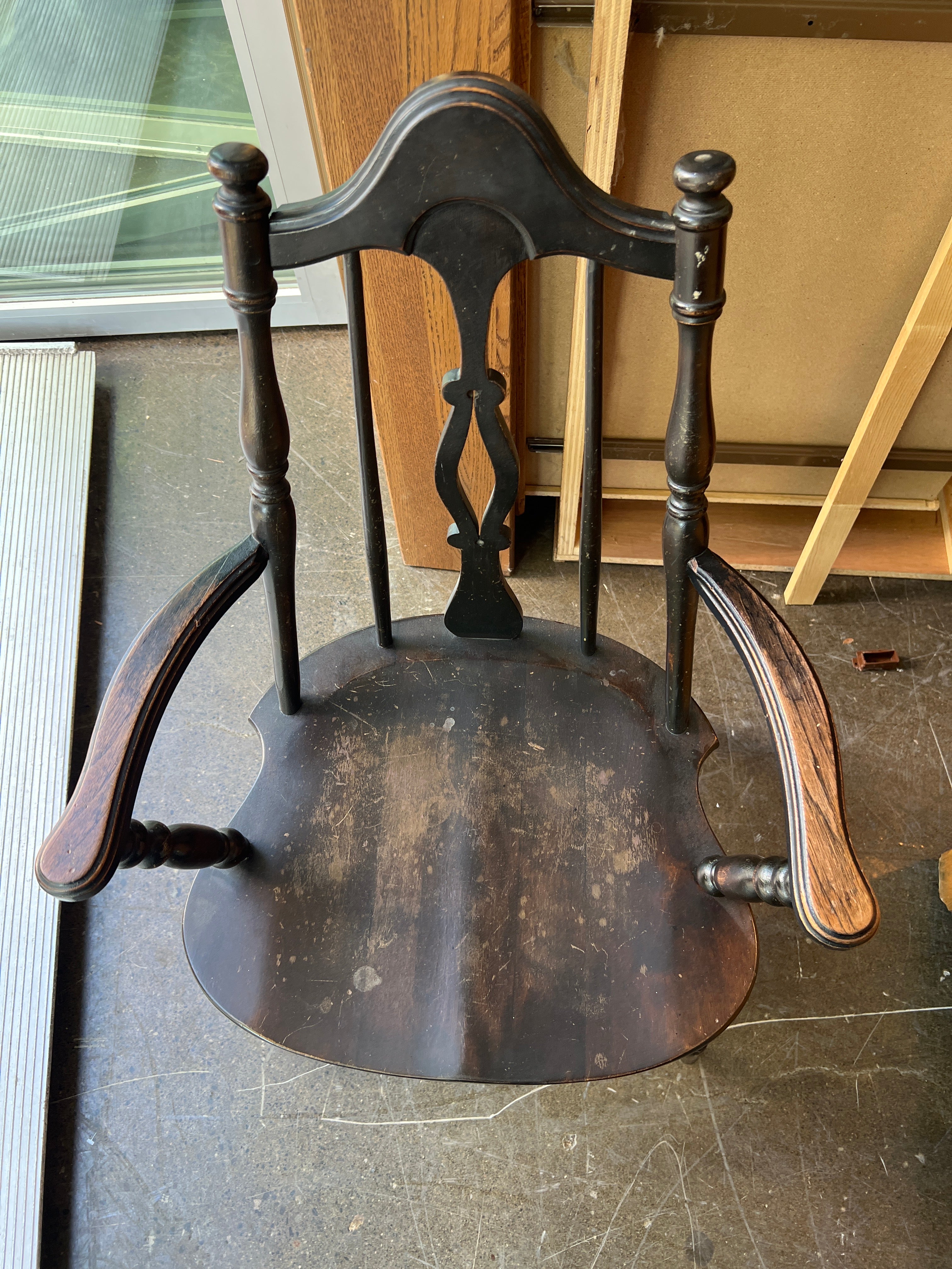 Vintage Black Wood Chair