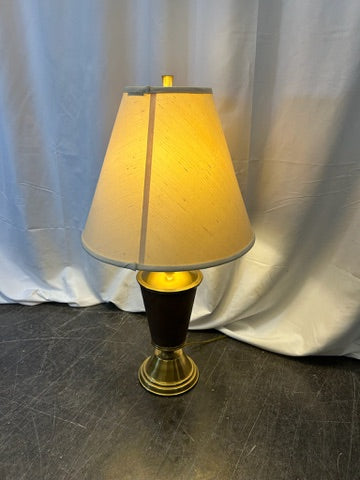 Brass Table Lamp with White Shade