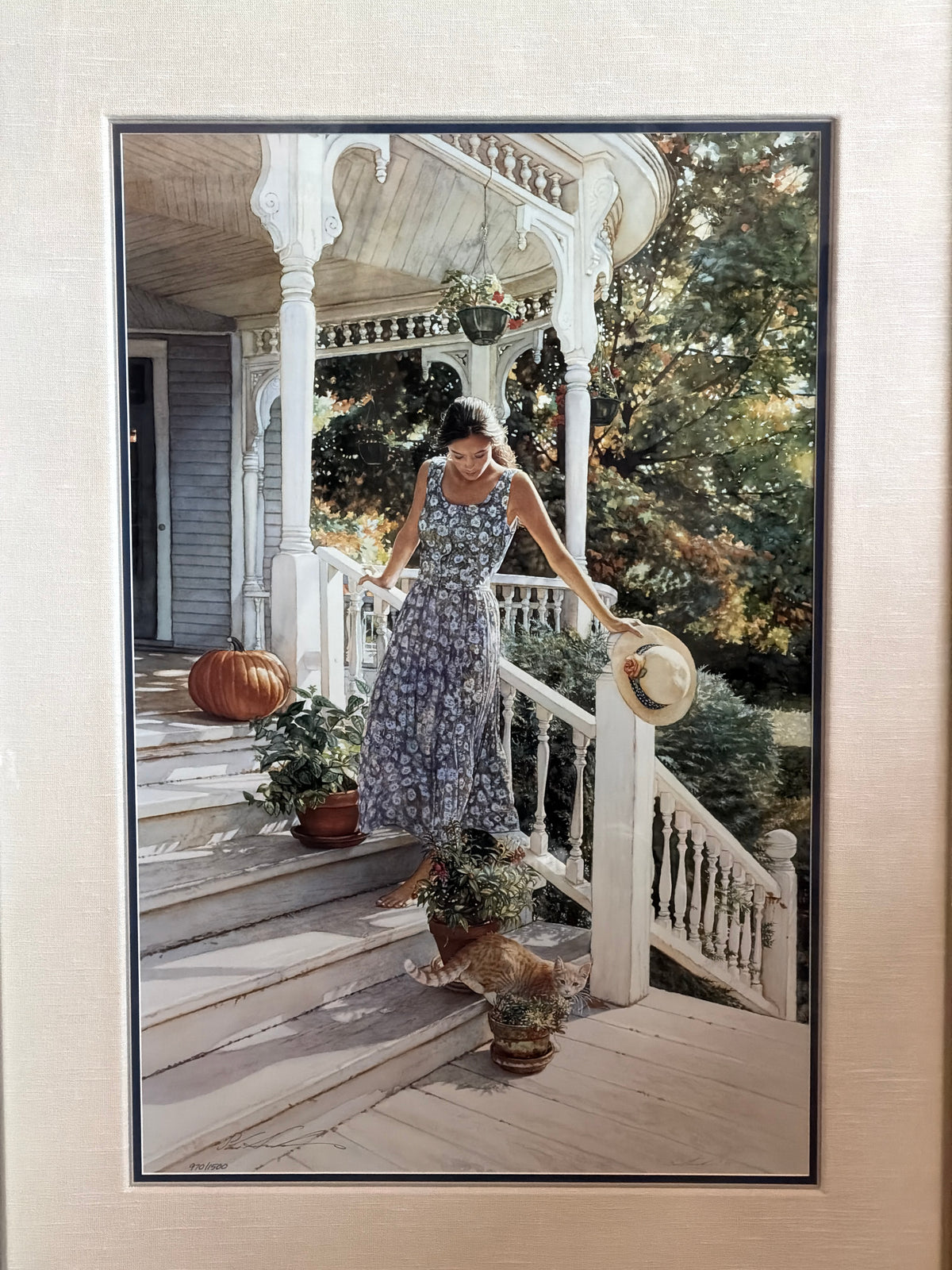 Steve Hanks Charming Porch Scene Framed Wall Art Print 970/1500