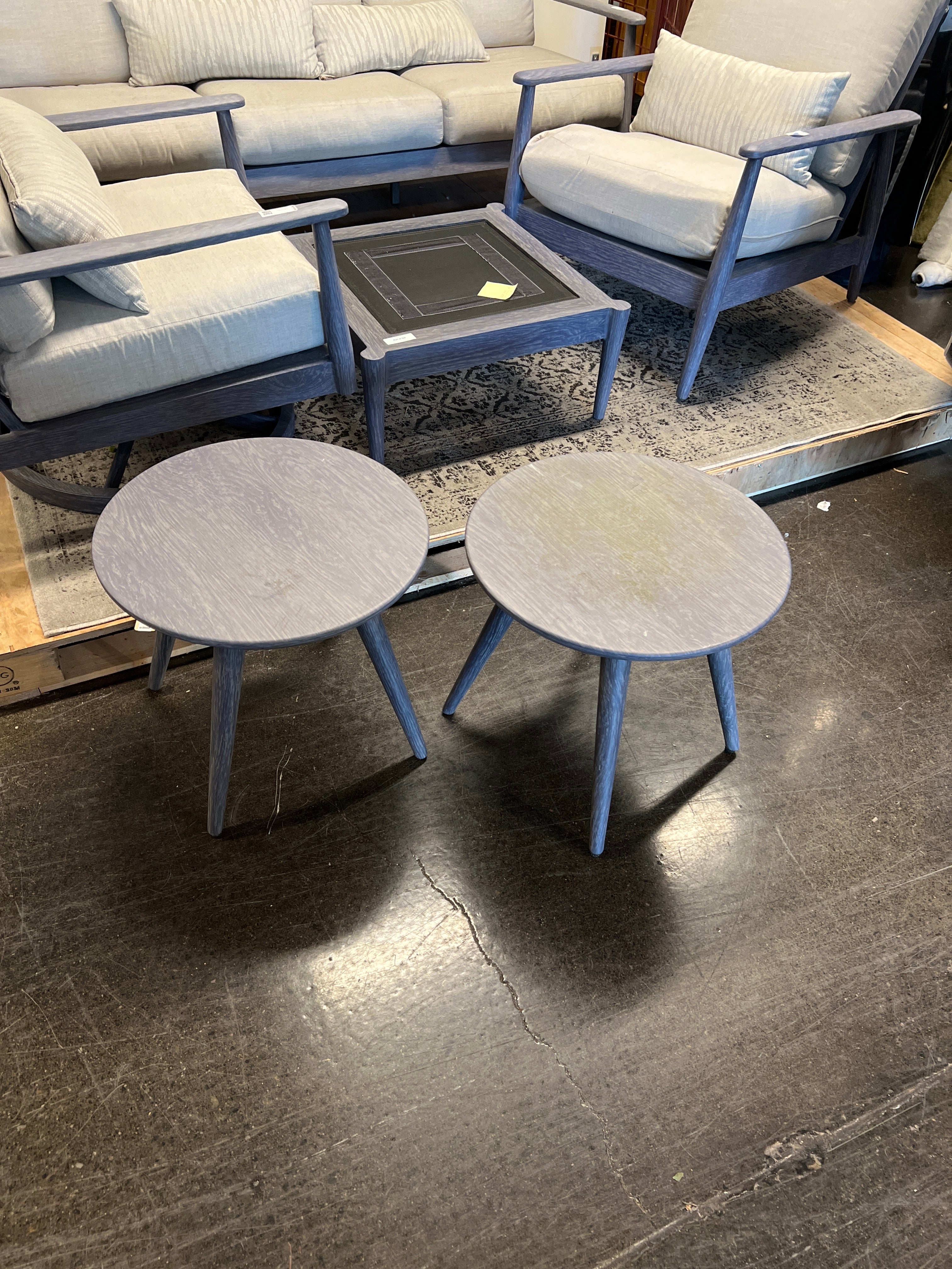 Aluminum Wood Grain Outdoor Side Table