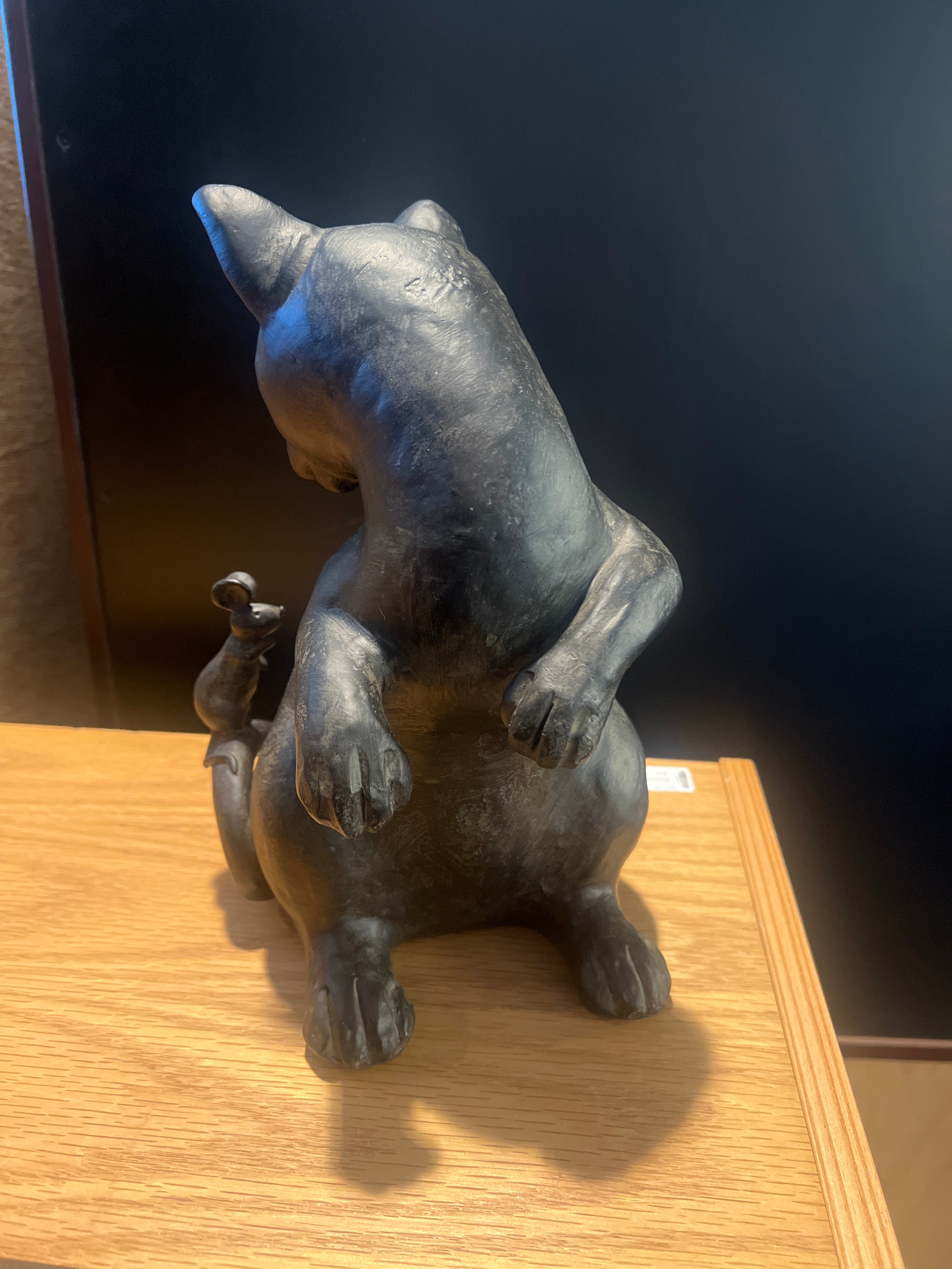 Dark Resin Cat Figurine
