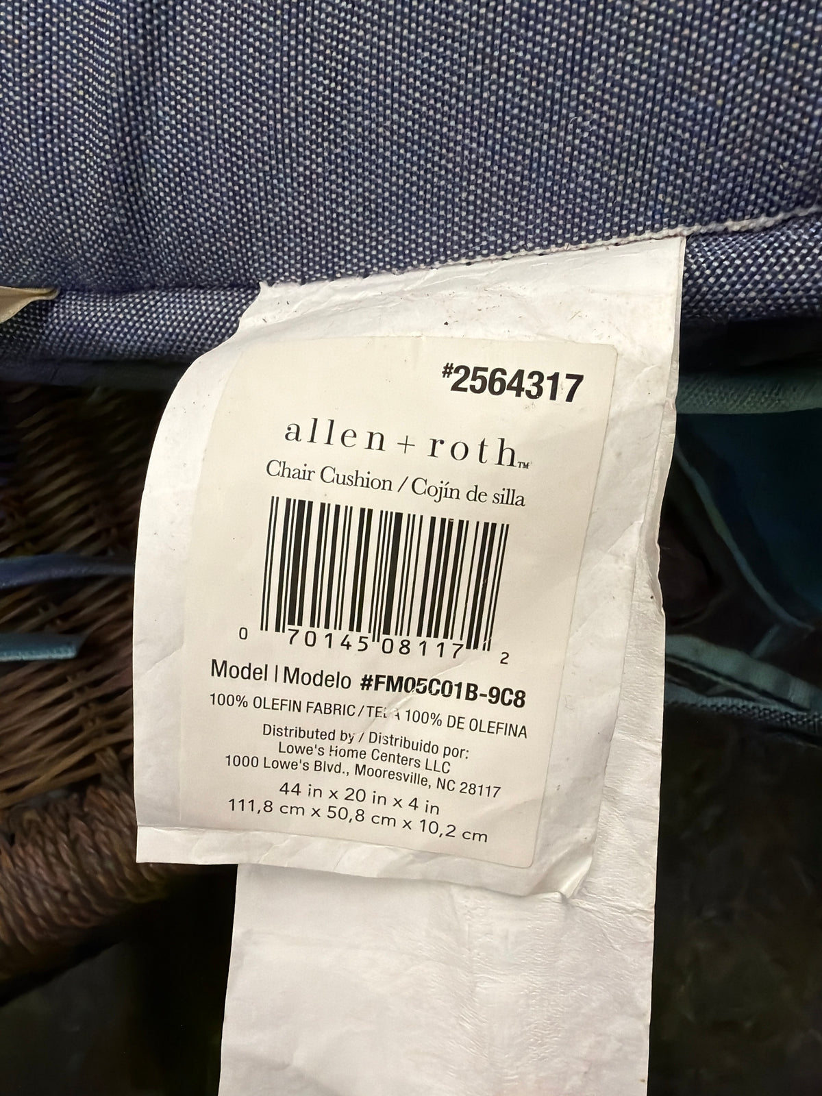Allen + Roth Dark Brown Wicker Loveseat