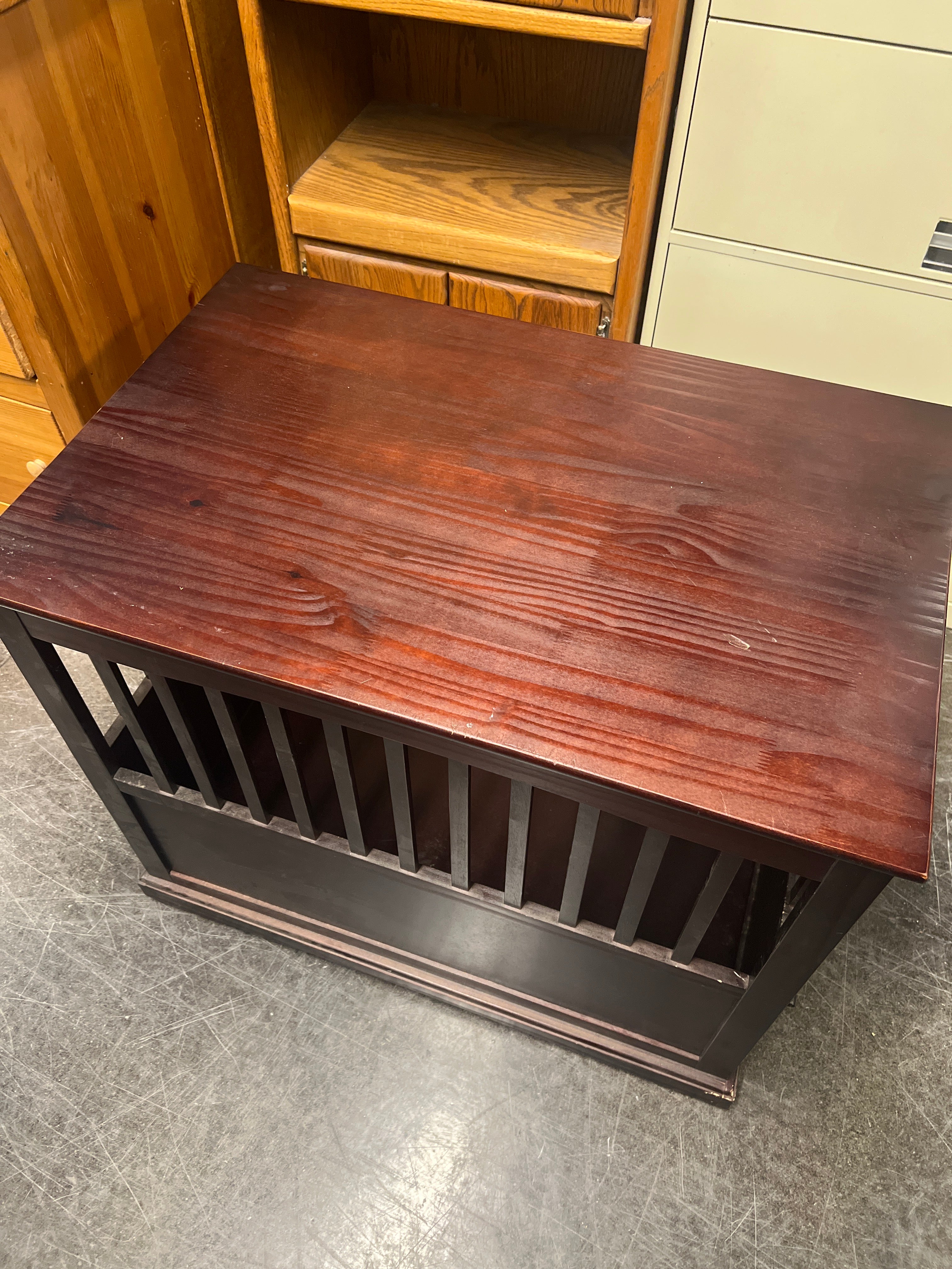 Extra Large Espresso Wooden Pet Crate End Table