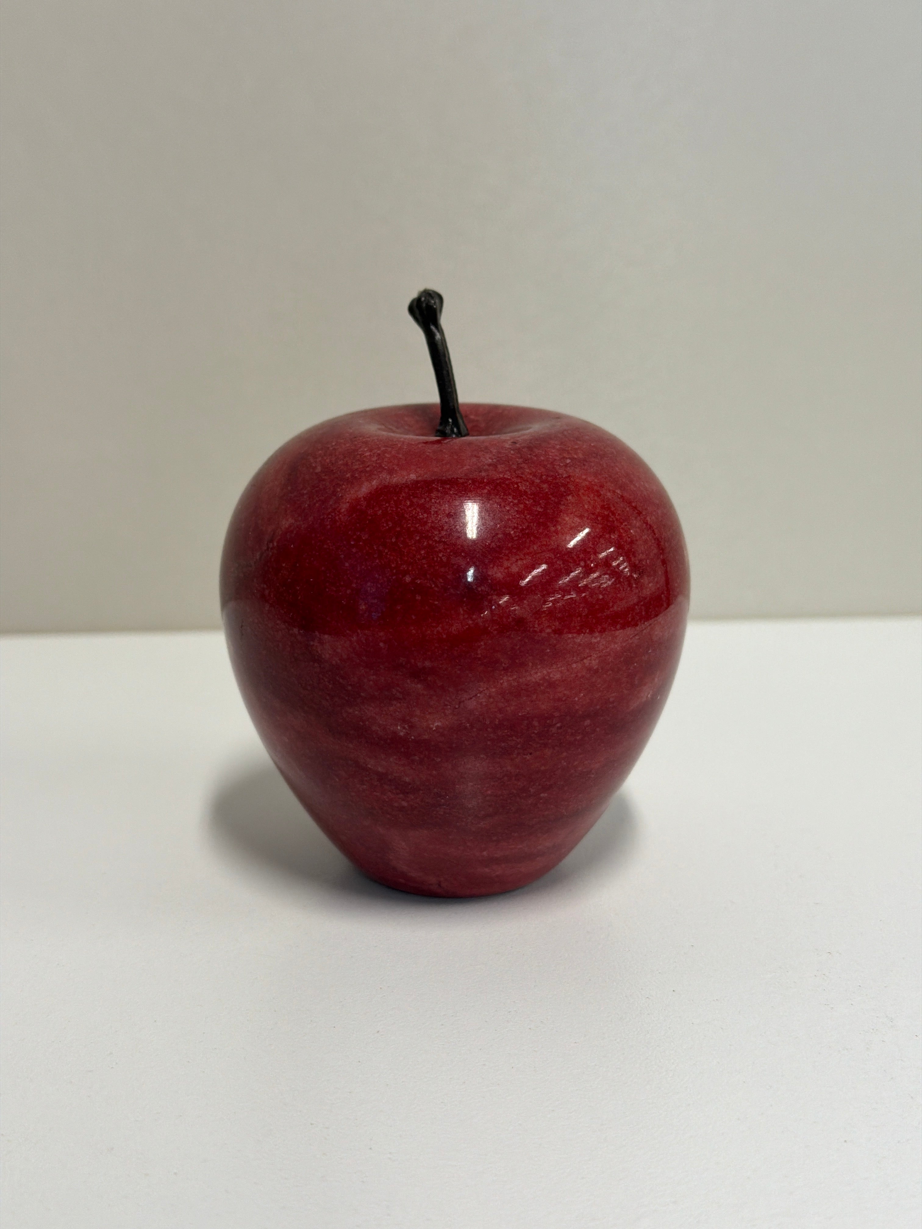 Polished Red Apple Decorative Sculpture