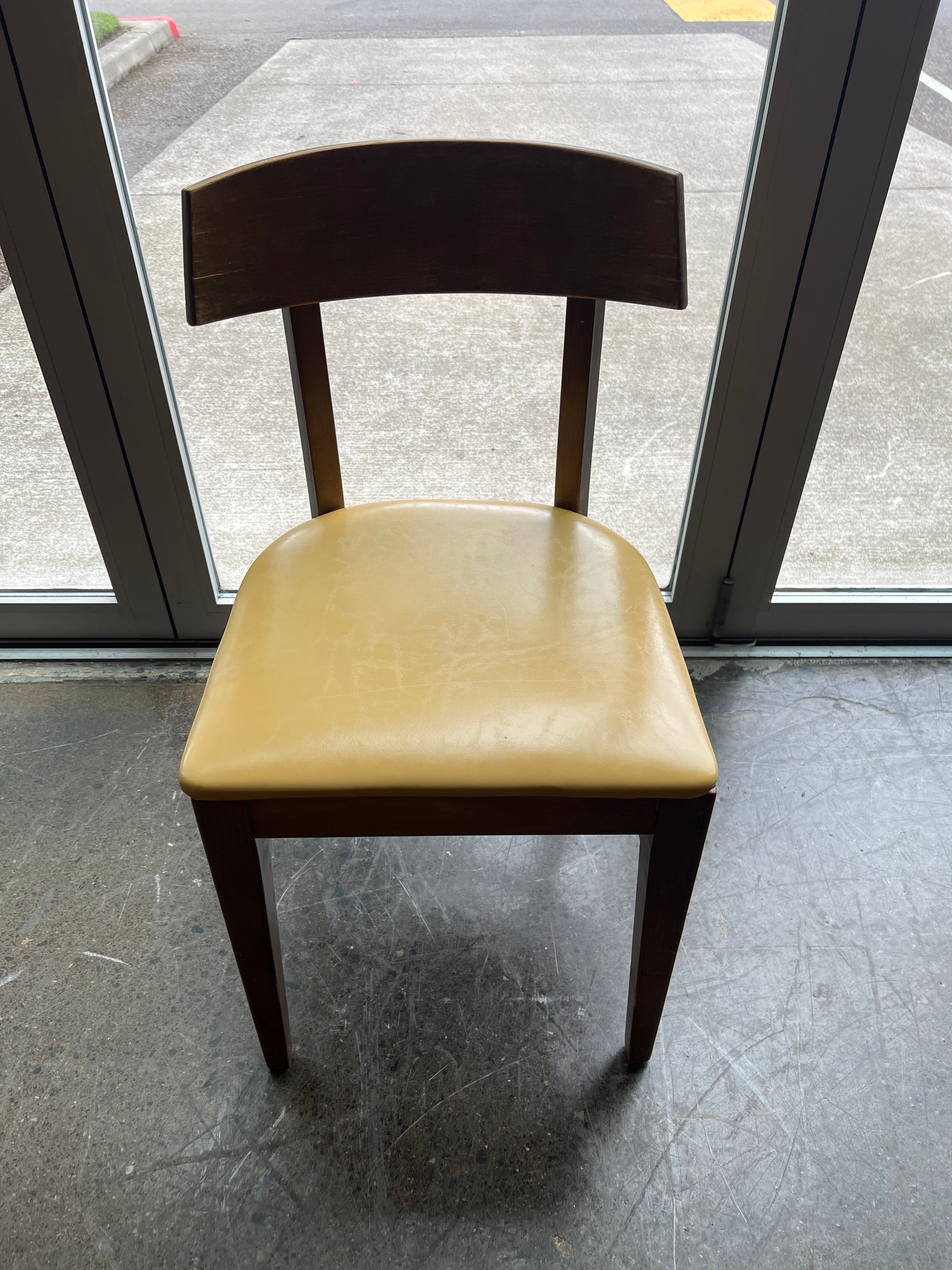 Mid-Century Yellow Vinyl Dining Chair (As-Is)