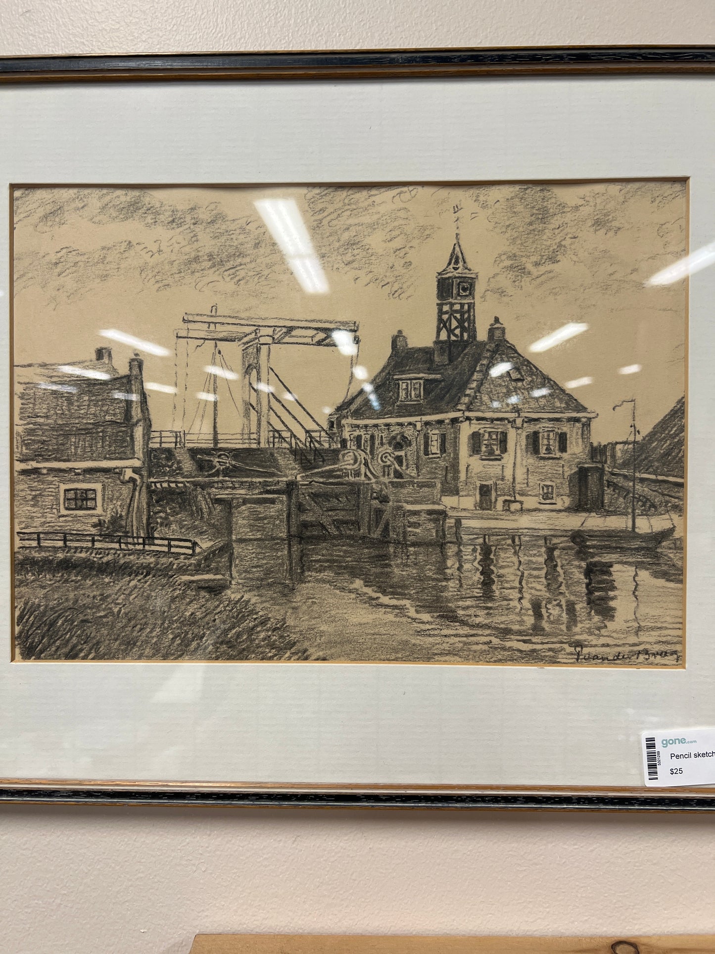 Pencil sketch of mill