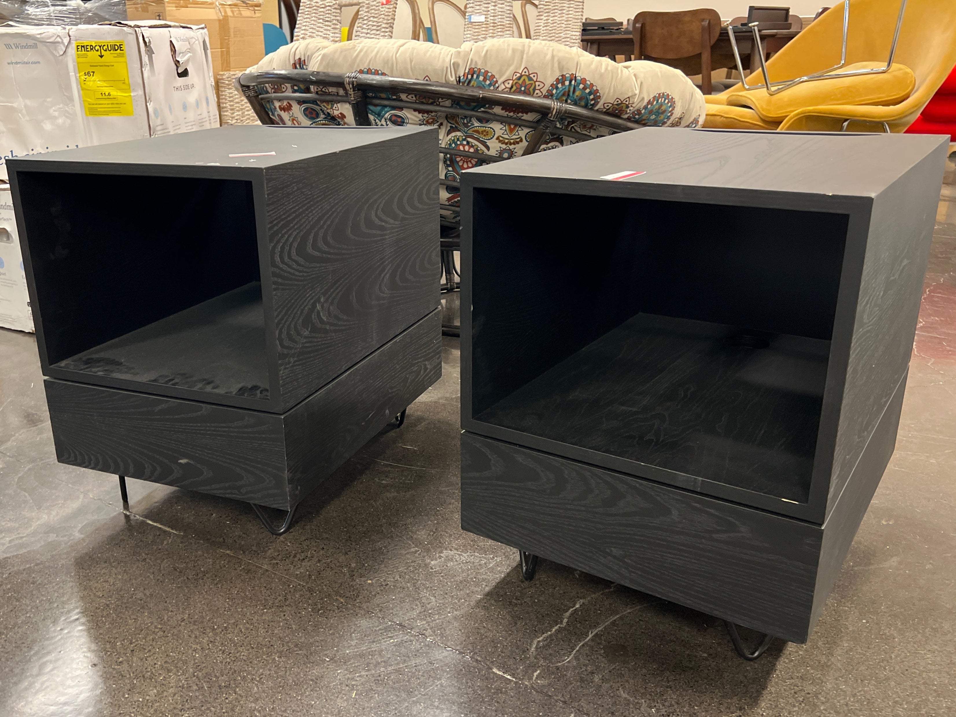 Black SideTable with Metal Legs
