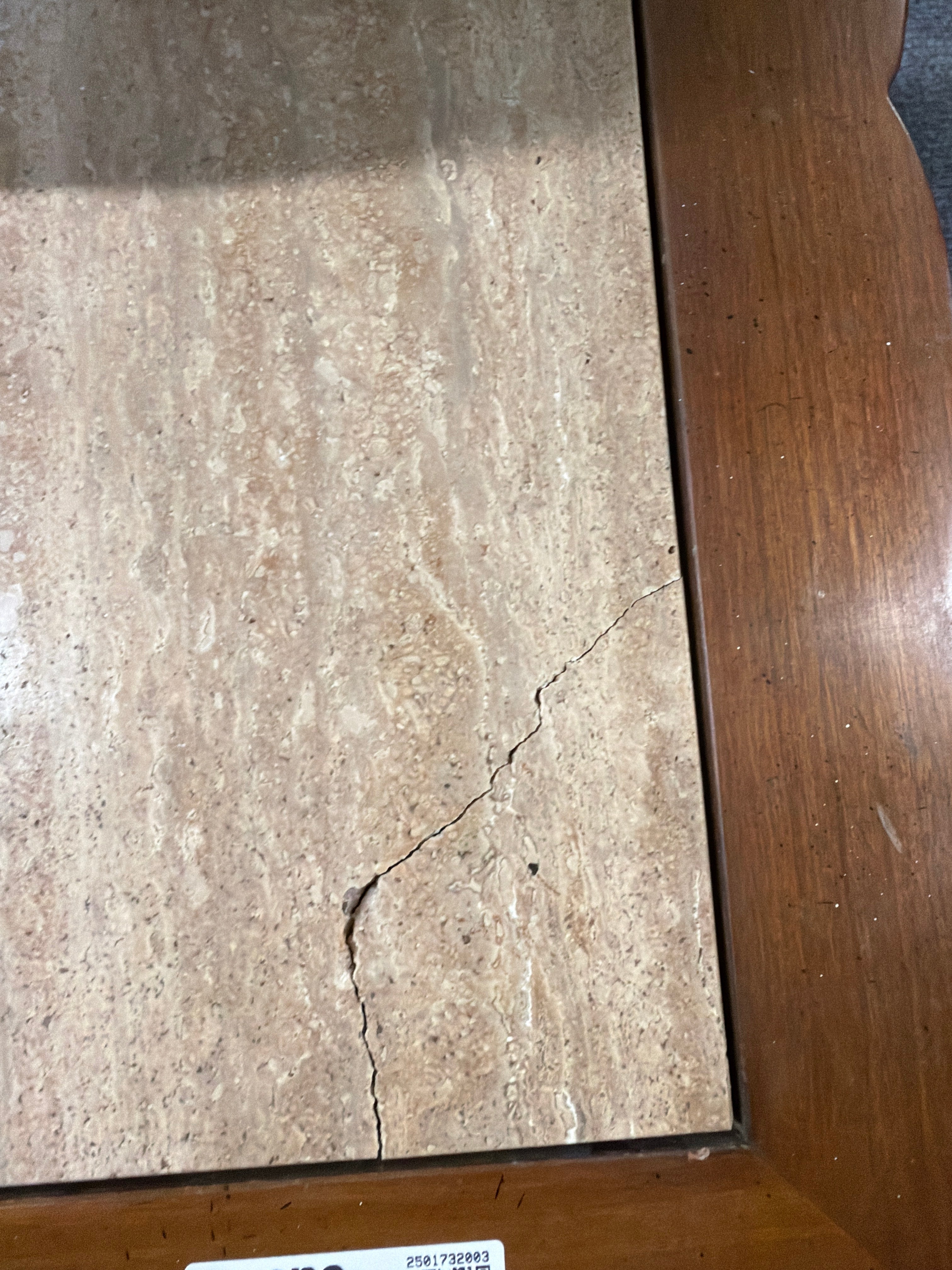 HERITAGE Wood Coffee Table with Stone Inlays | Stone-Damage