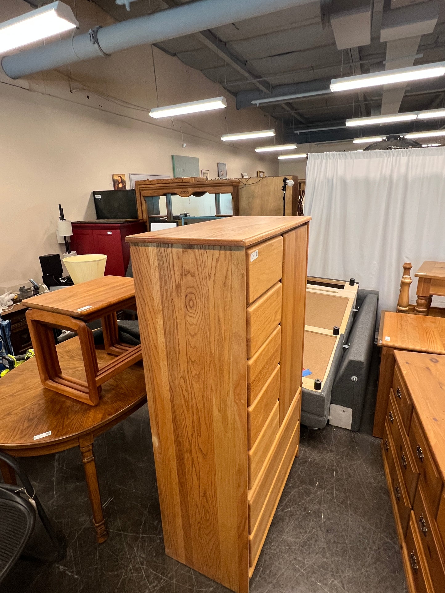 Oak Armoire with 7 Drawers