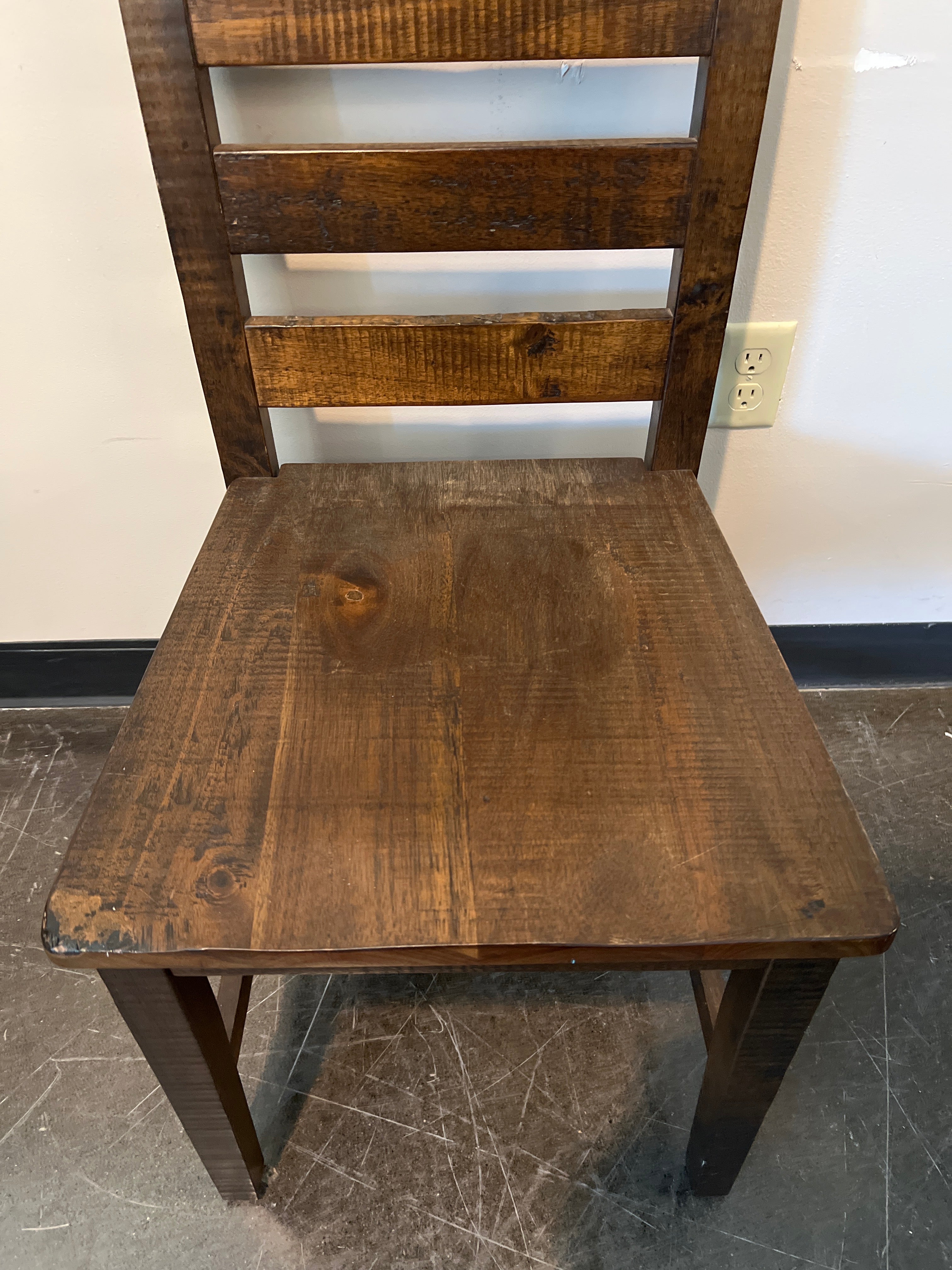 World Market Dark Wood Ladder-Back Dining Chairs
