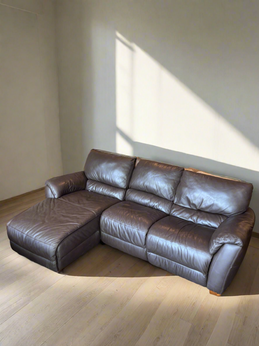 Natuzzi Brand Leather Sectional Sofa
