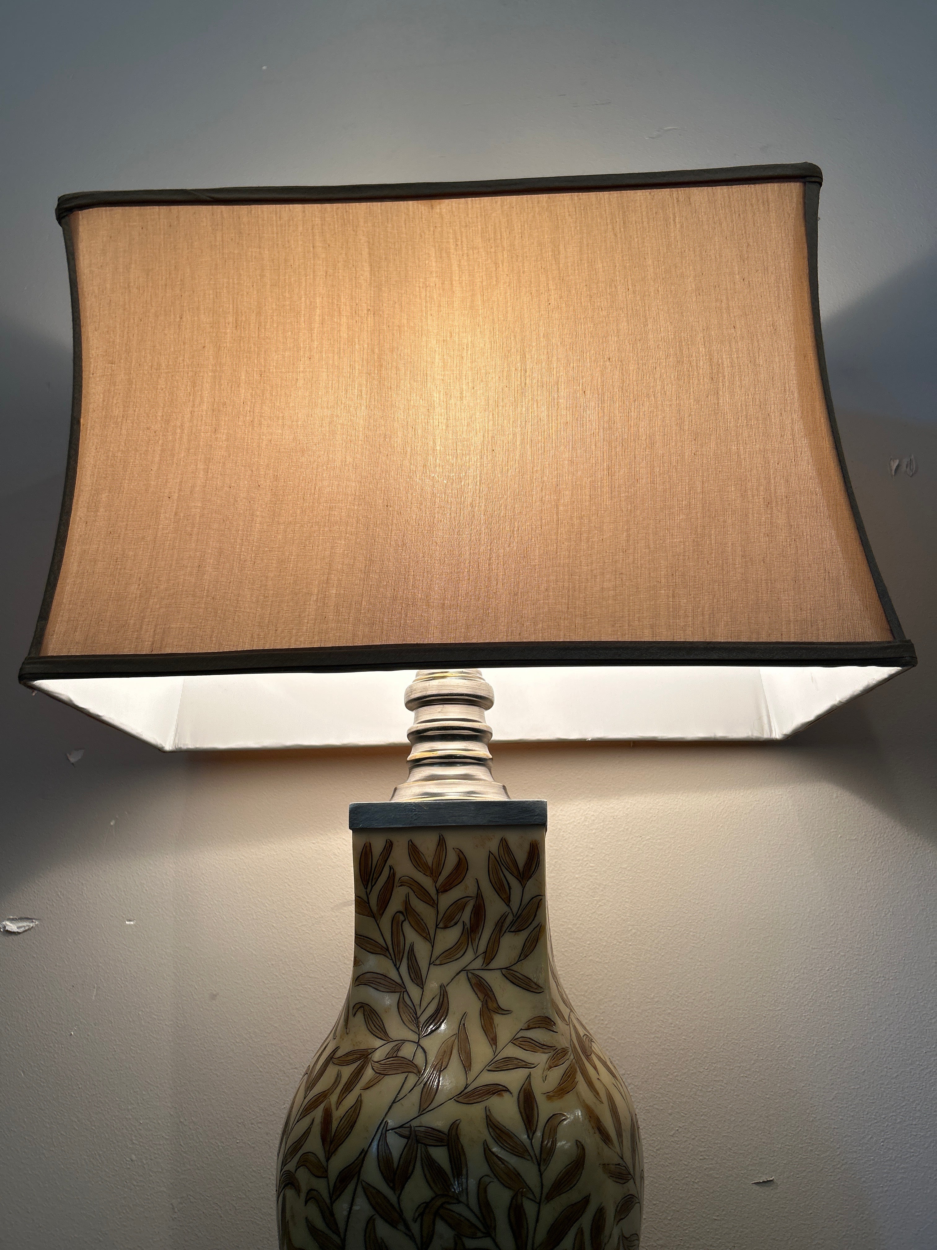 Elegant Ceramic Table Lamp with Beige Lampshade