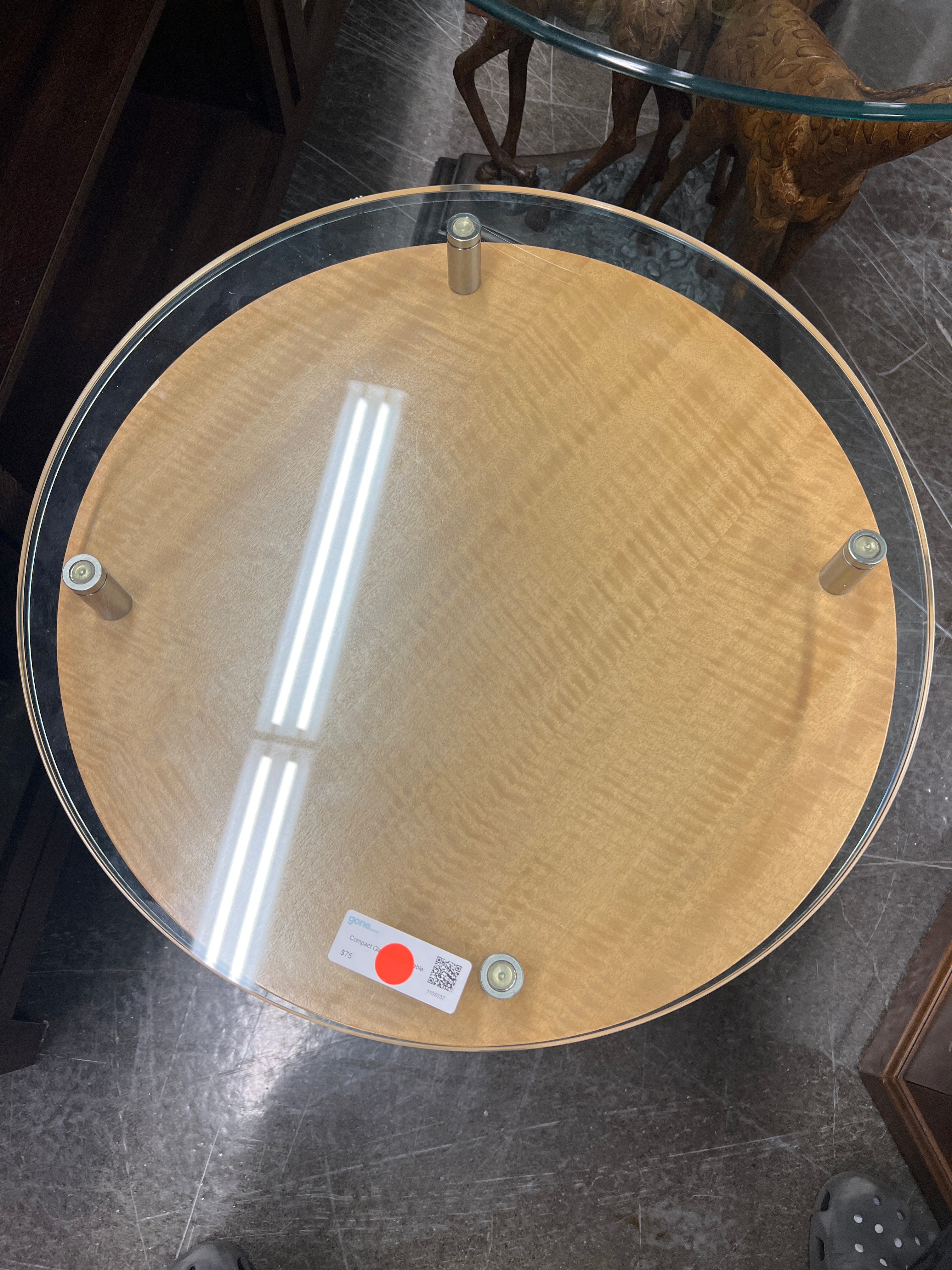 Compact Glass-Top End Table