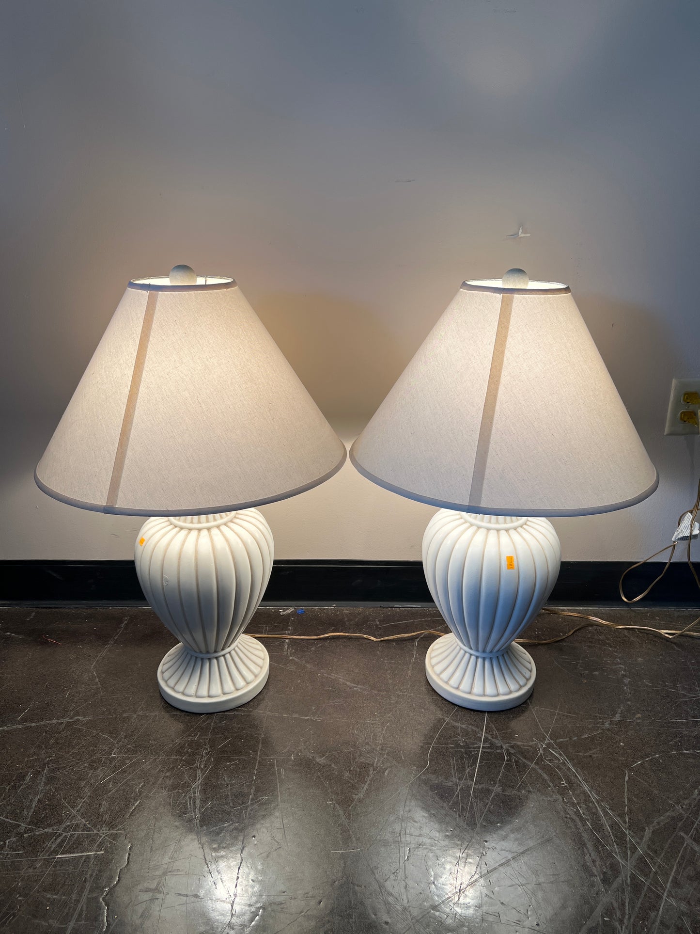 White Ceramic Table Lamps with Shade