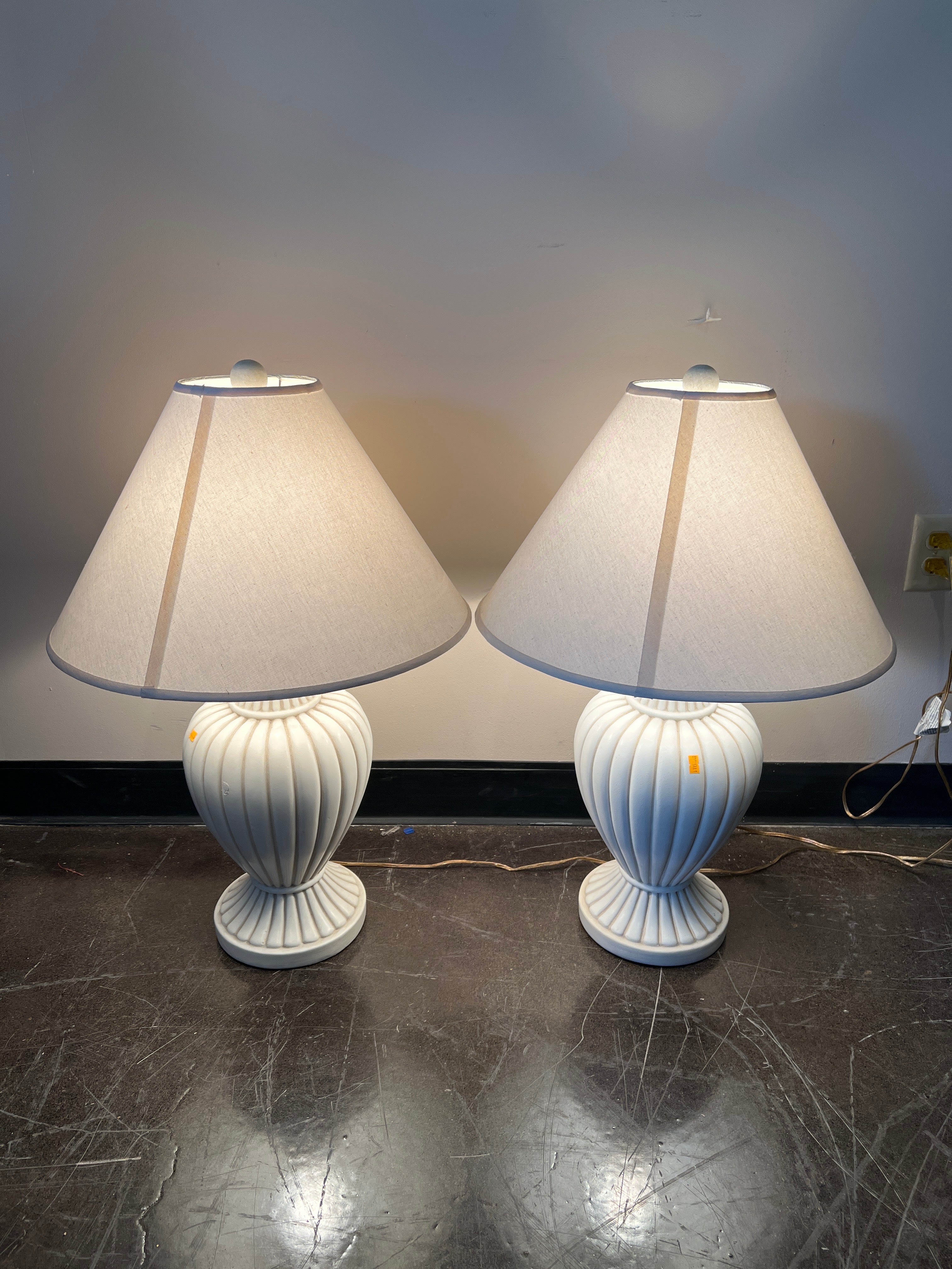 White Ceramic Table Lamps with Shade
