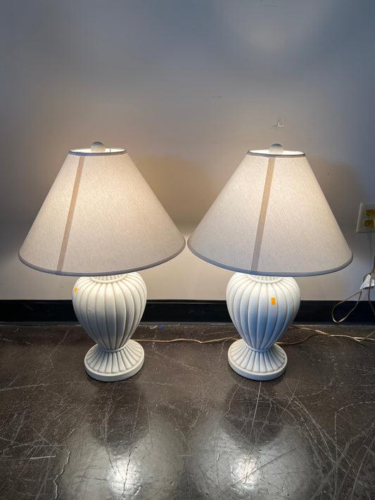White Ceramic Table Lamps with Shade