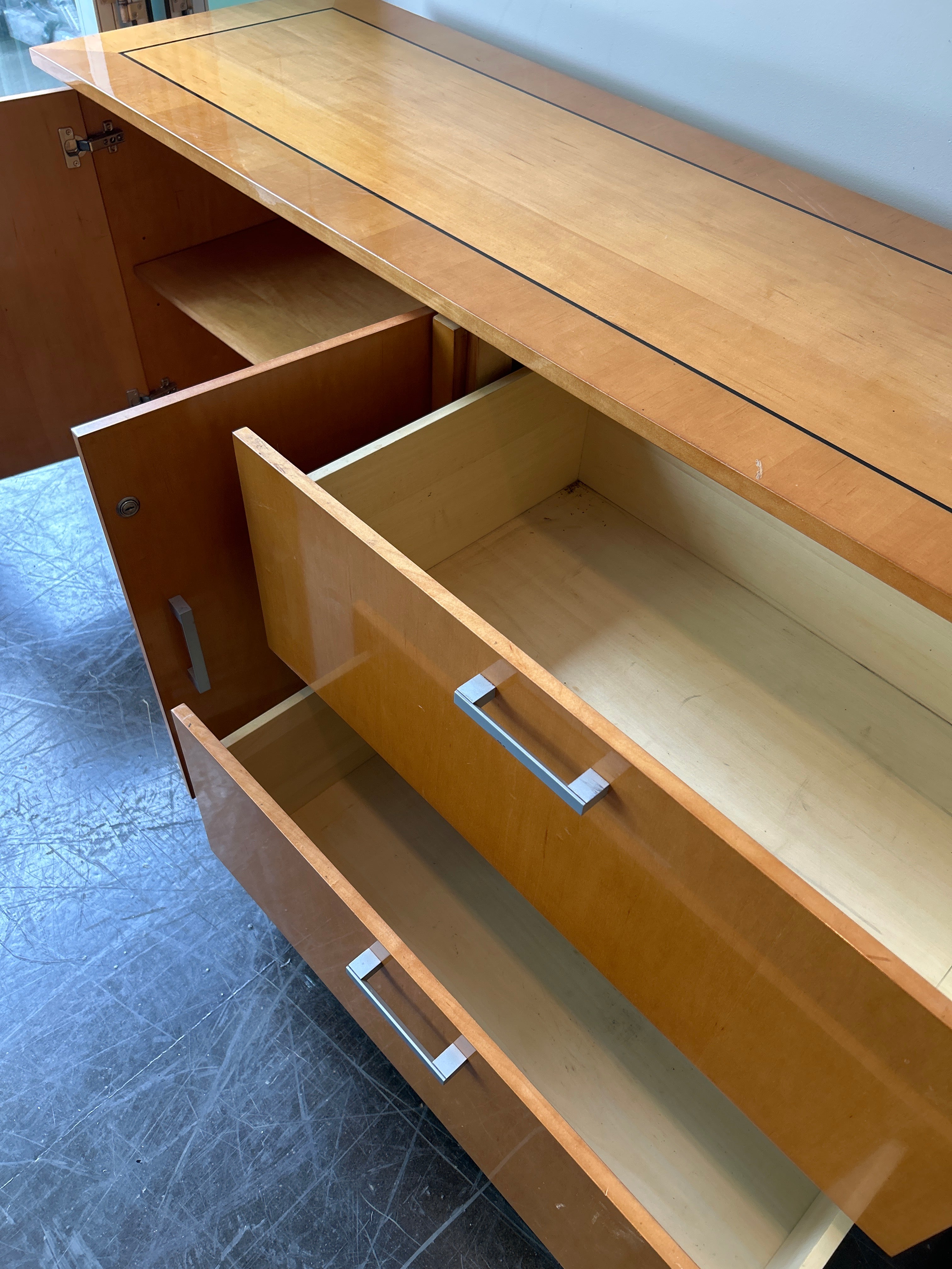 Oak Storage Cabinet with Lock